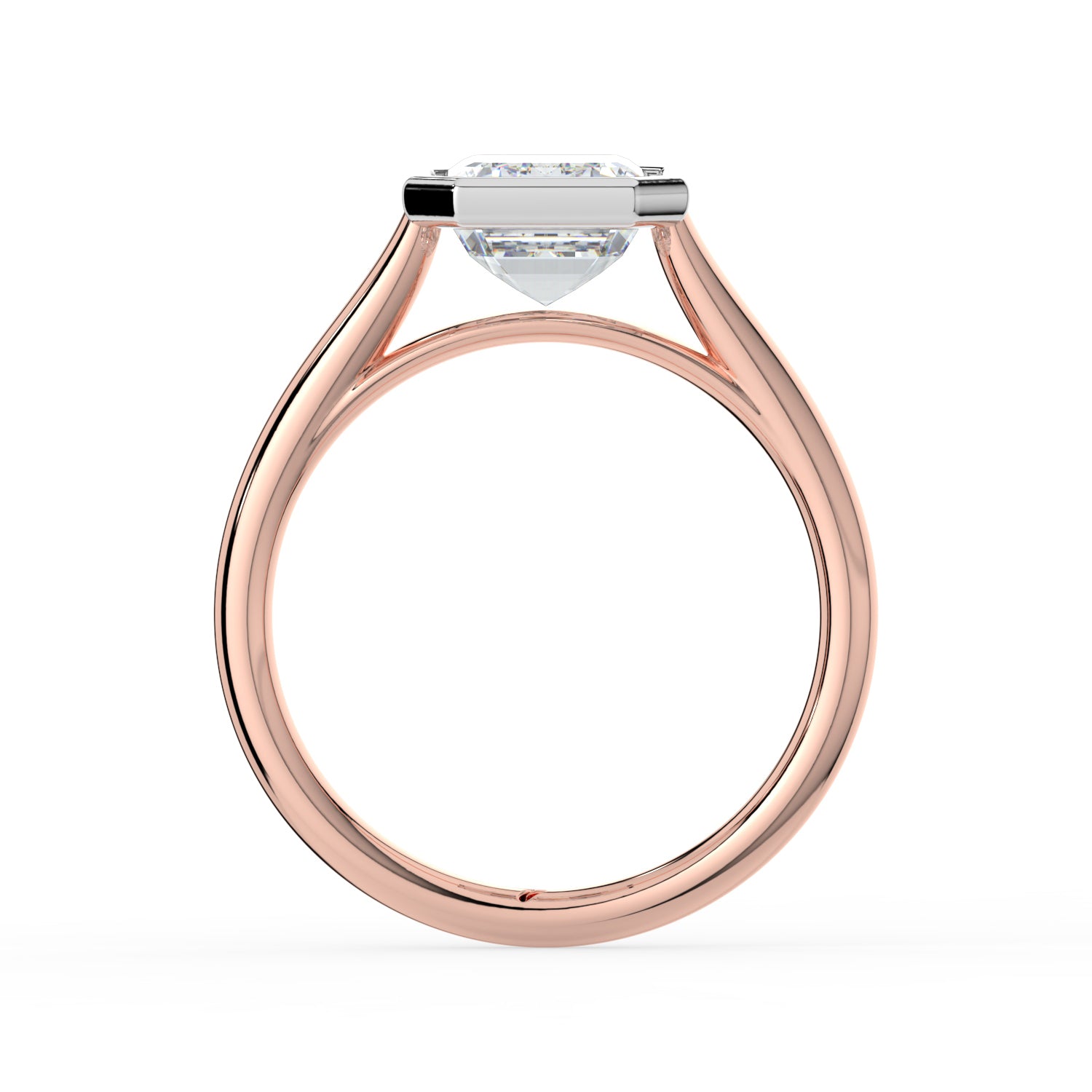 The Polaris Ring - Emerald Bezel Solitaire