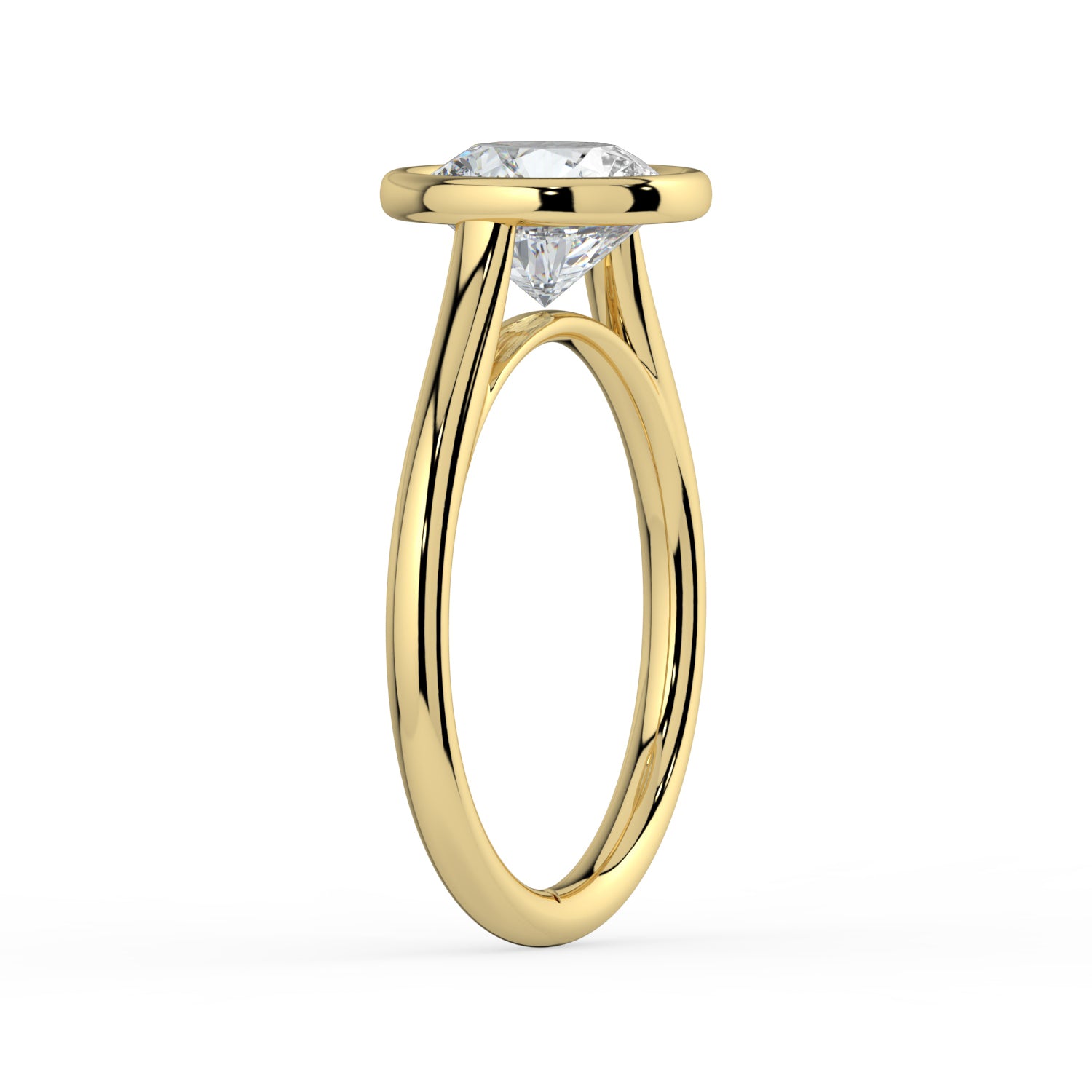 The Polaris Ring - Round Bezel Solitaire