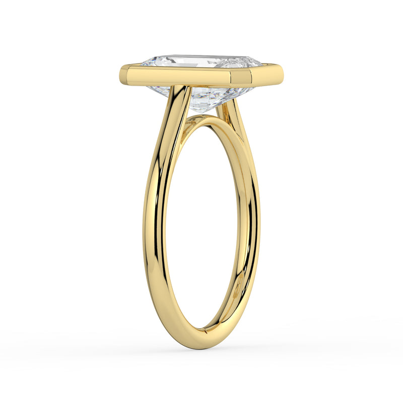 The Polaris Ring - Radiant Bezel Solitaire