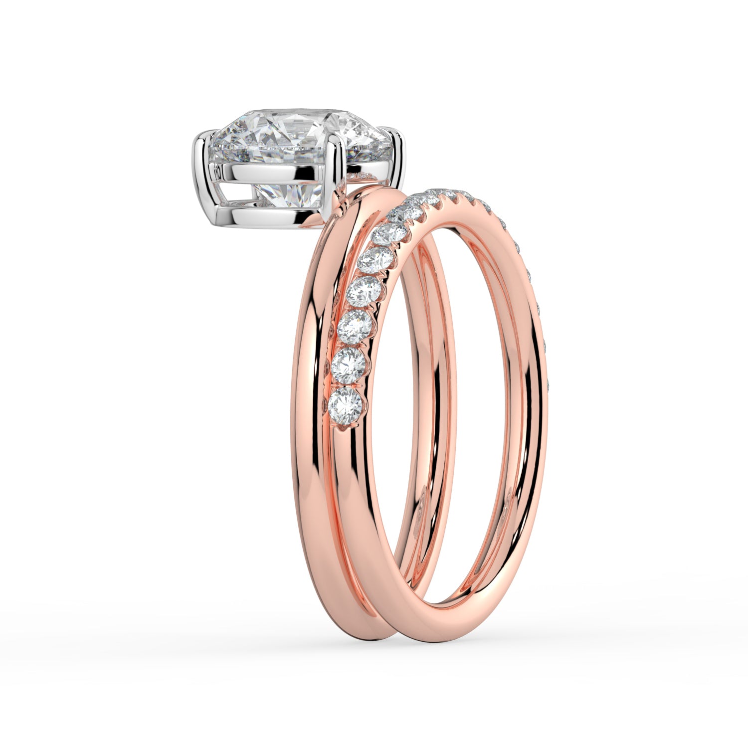 The Stella Ring - Round Double Band Solitaire