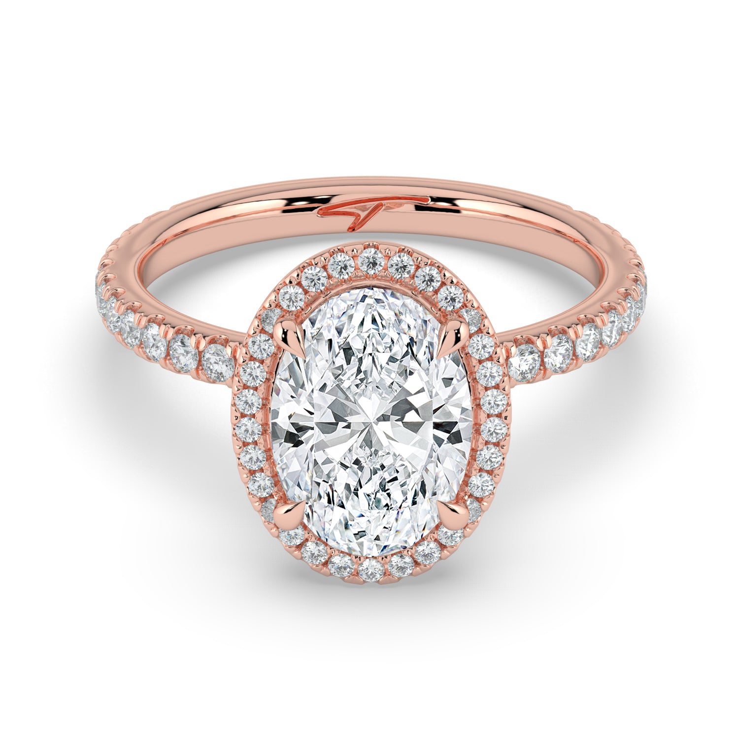 The Orion Ring - Oval Halo with Pavé Band