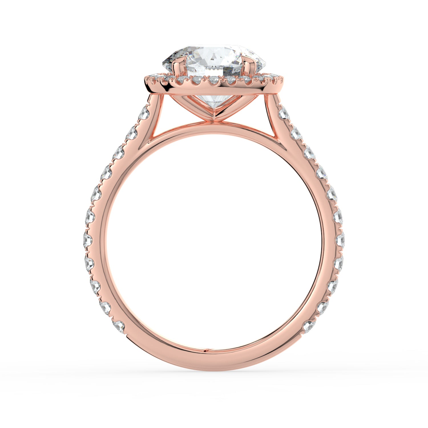 The Orion Ring - Round Cathedral Halo with Pavé Band