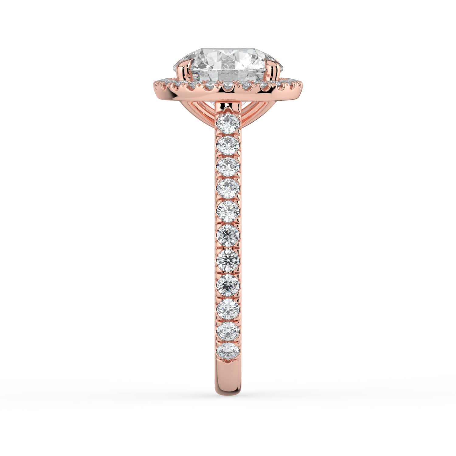 The Orion Ring - Round Cathedral Halo with Pavé Band