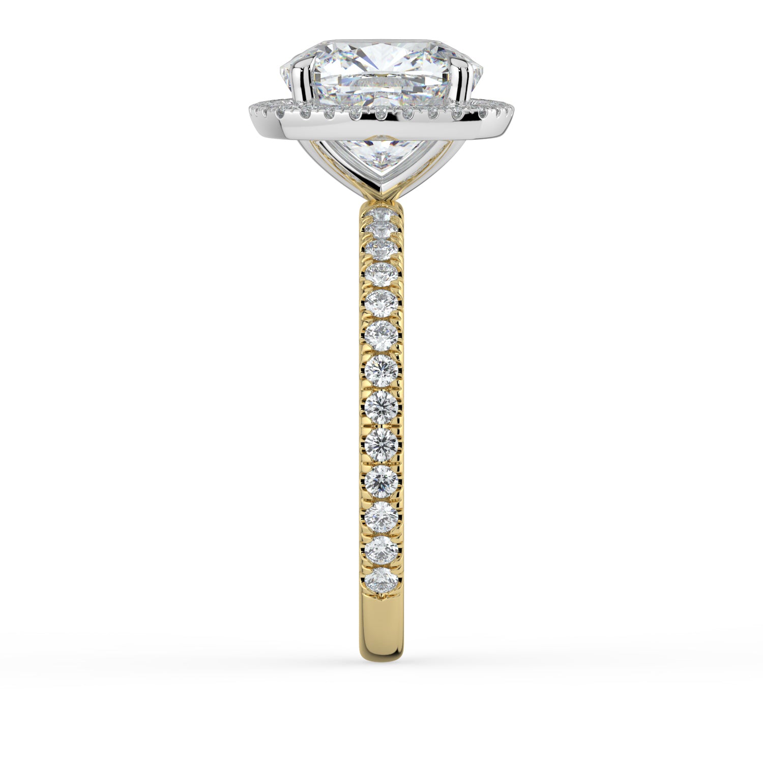 The Orion Ring - 2.00 ct. Cushion Halo with Pavé Band