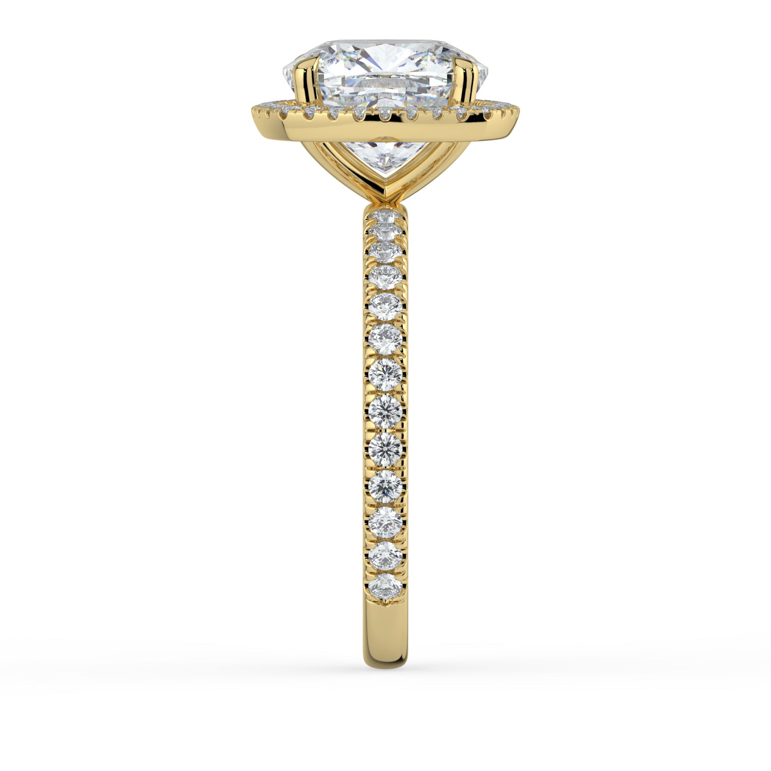 The Orion Ring - 2.00 ct. Cushion Halo with Pavé Band