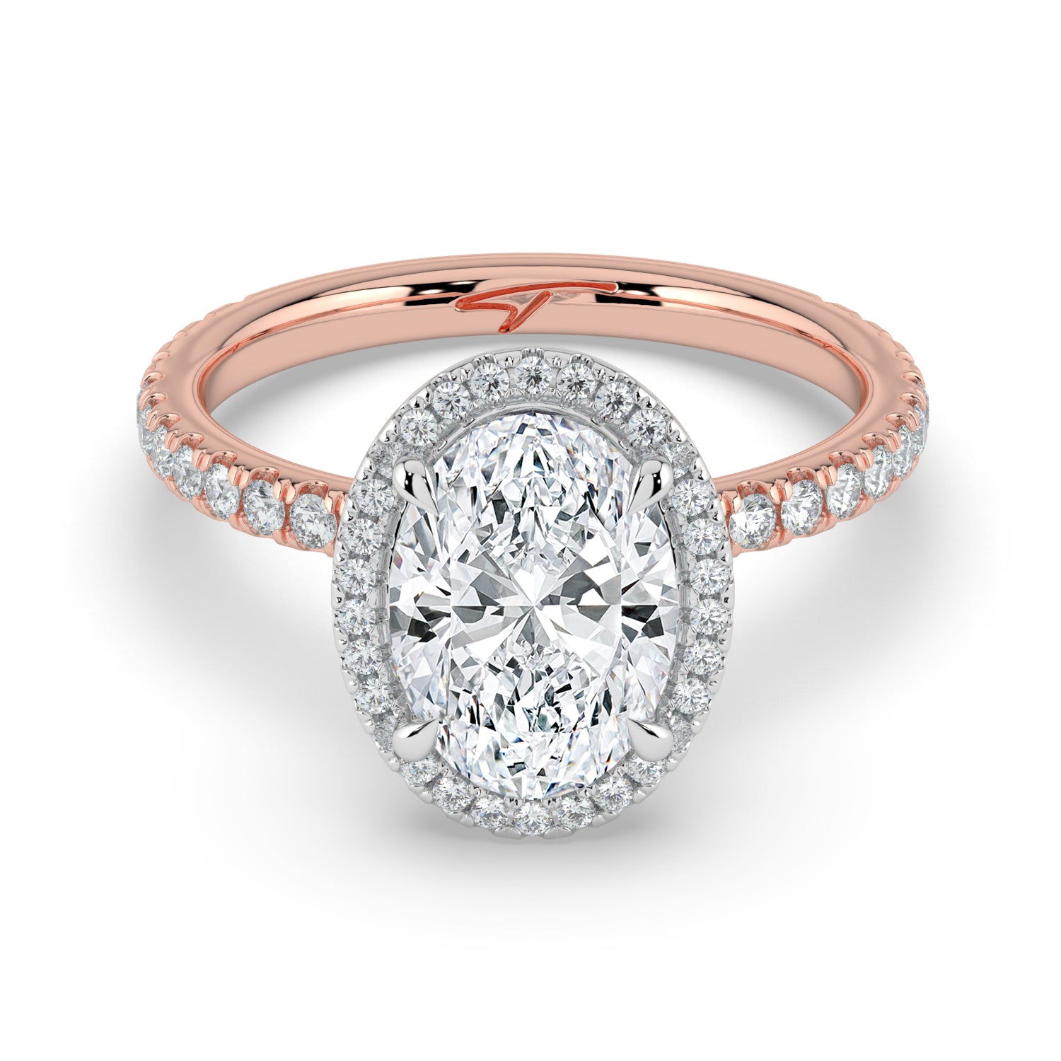The Orion Ring - Oval Halo with Pavé Band