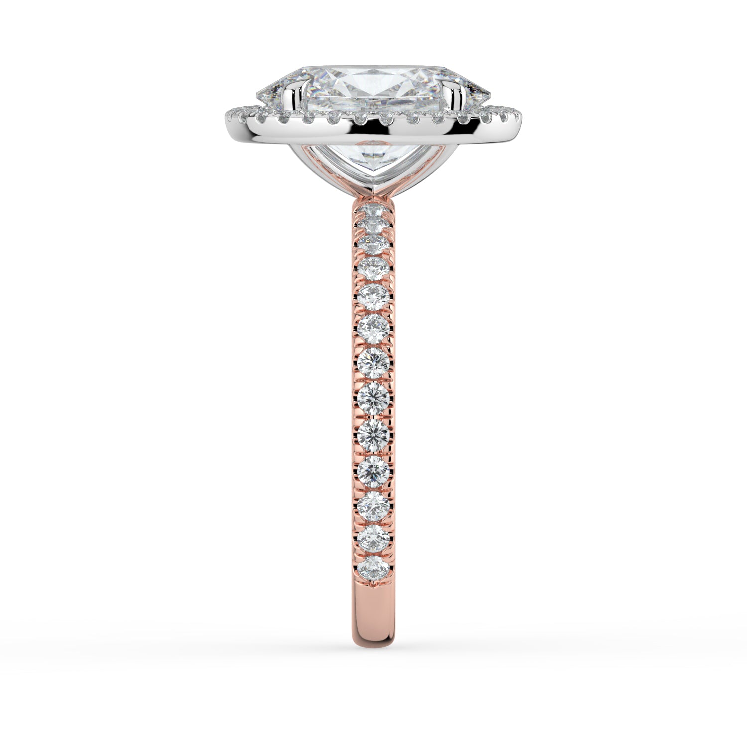The Orion Ring - Oval Halo with Pavé Band