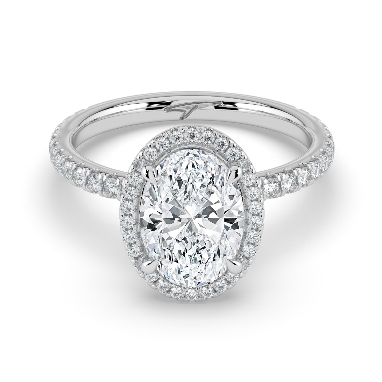 The Orion Ring - Oval Halo with Pavé Band