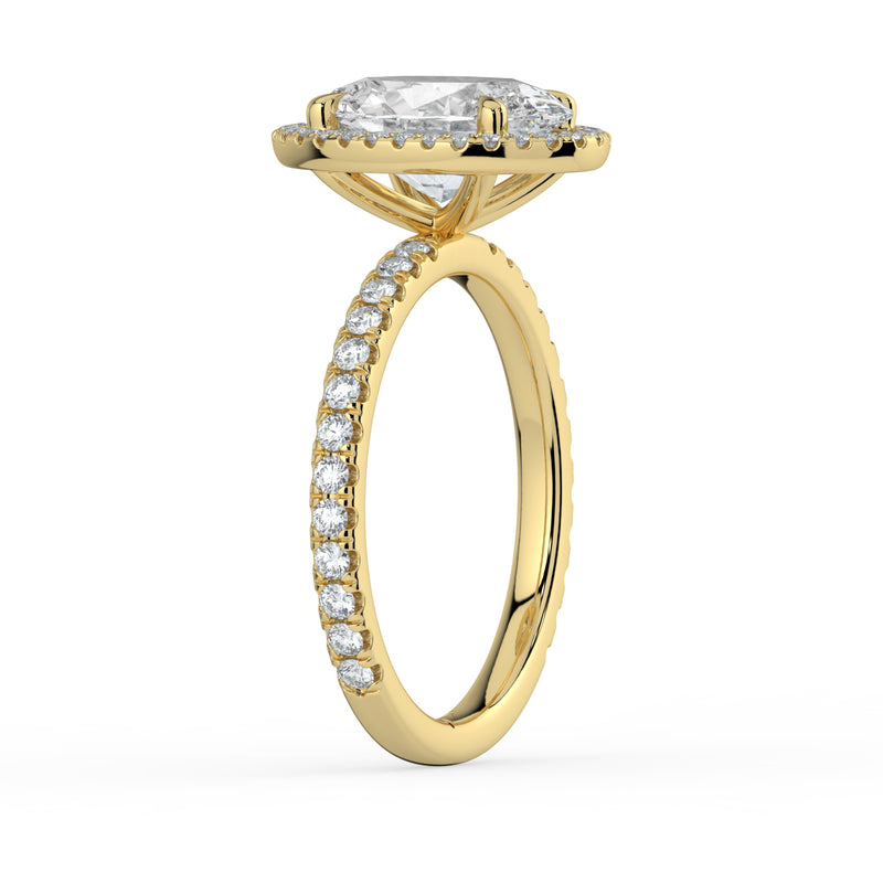 The Orion Ring - Oval Halo with Pavé Band