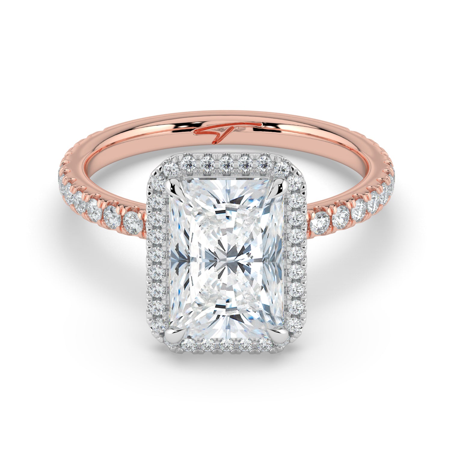 The Orion Ring - Radiant Halo with Pavé Band