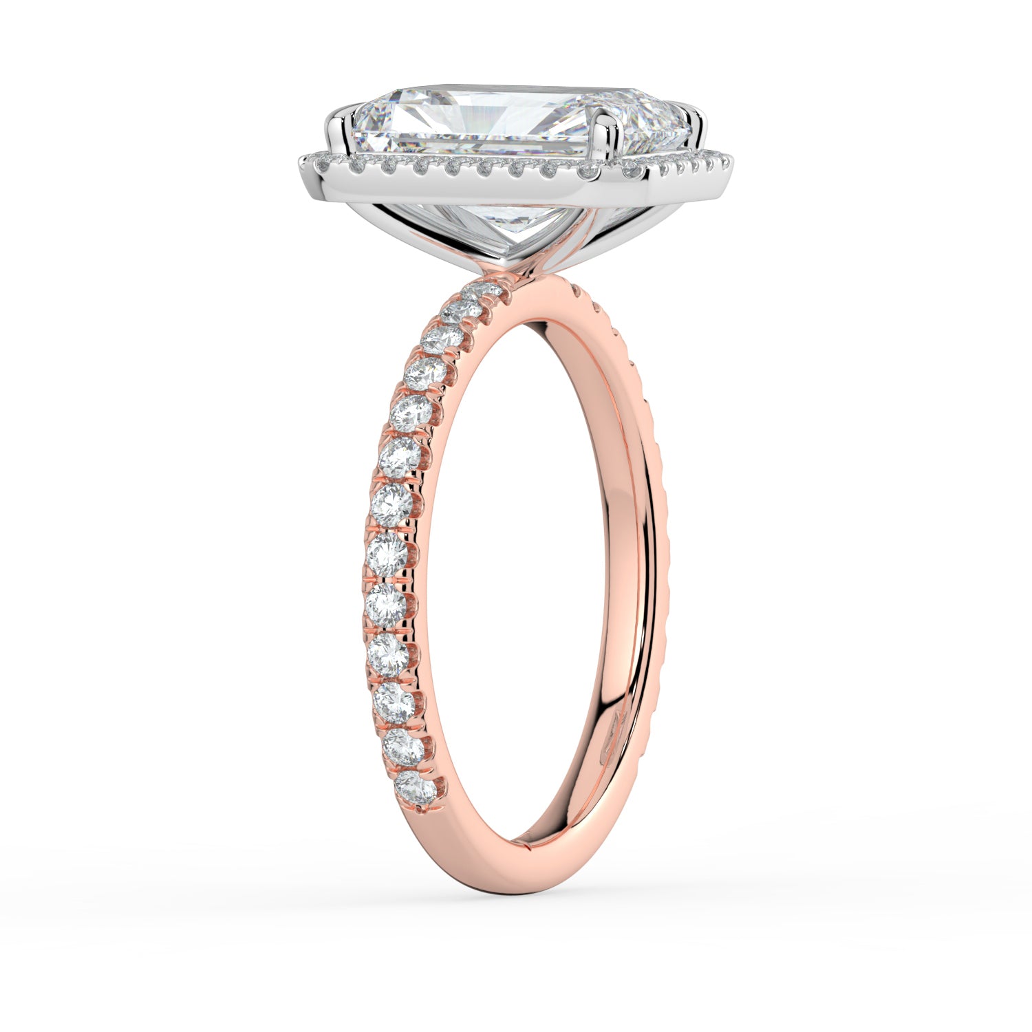 The Orion Ring - Radiant Halo with Pavé Band