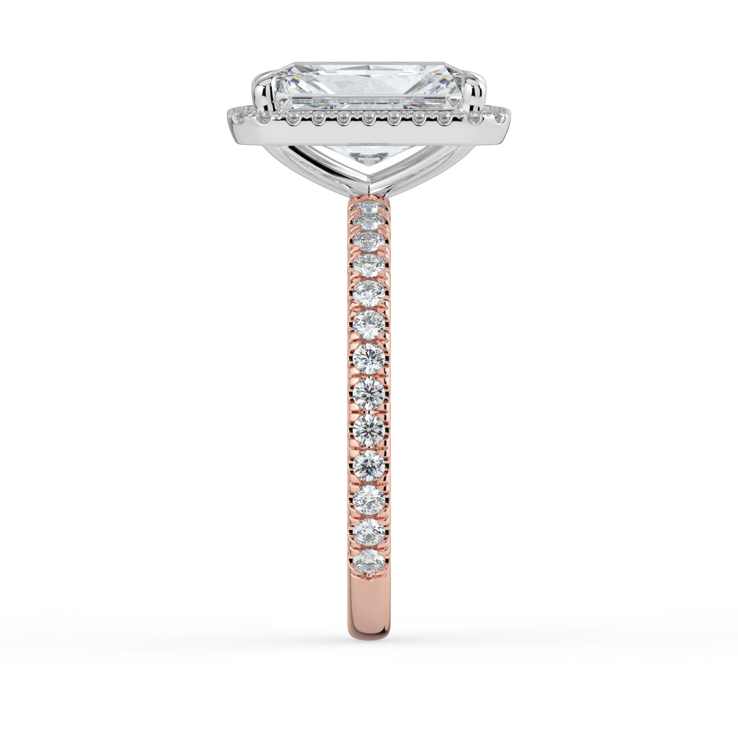 The Orion Ring - Radiant Halo with Pavé Band