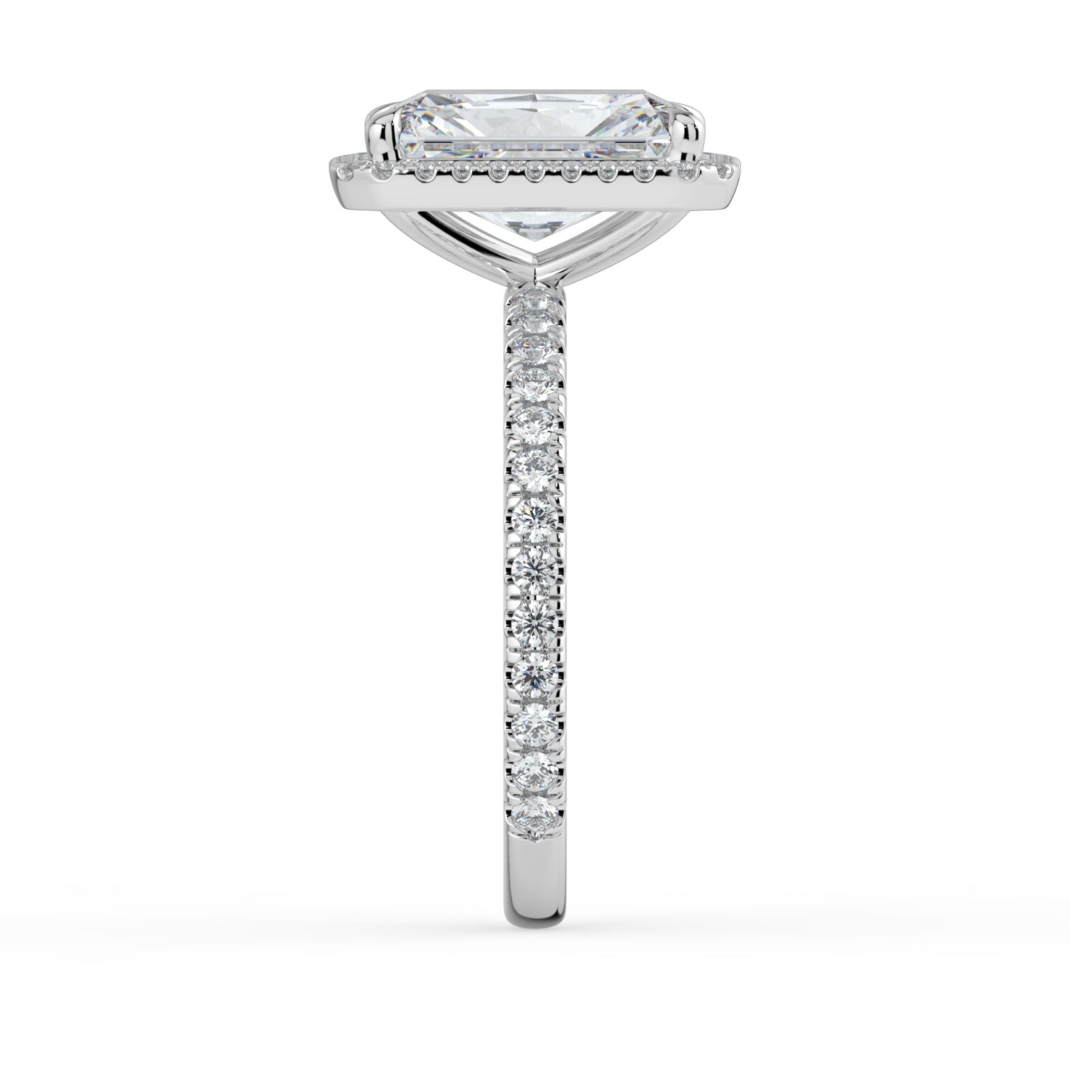 The Orion Ring - Radiant Halo with Pavé Band