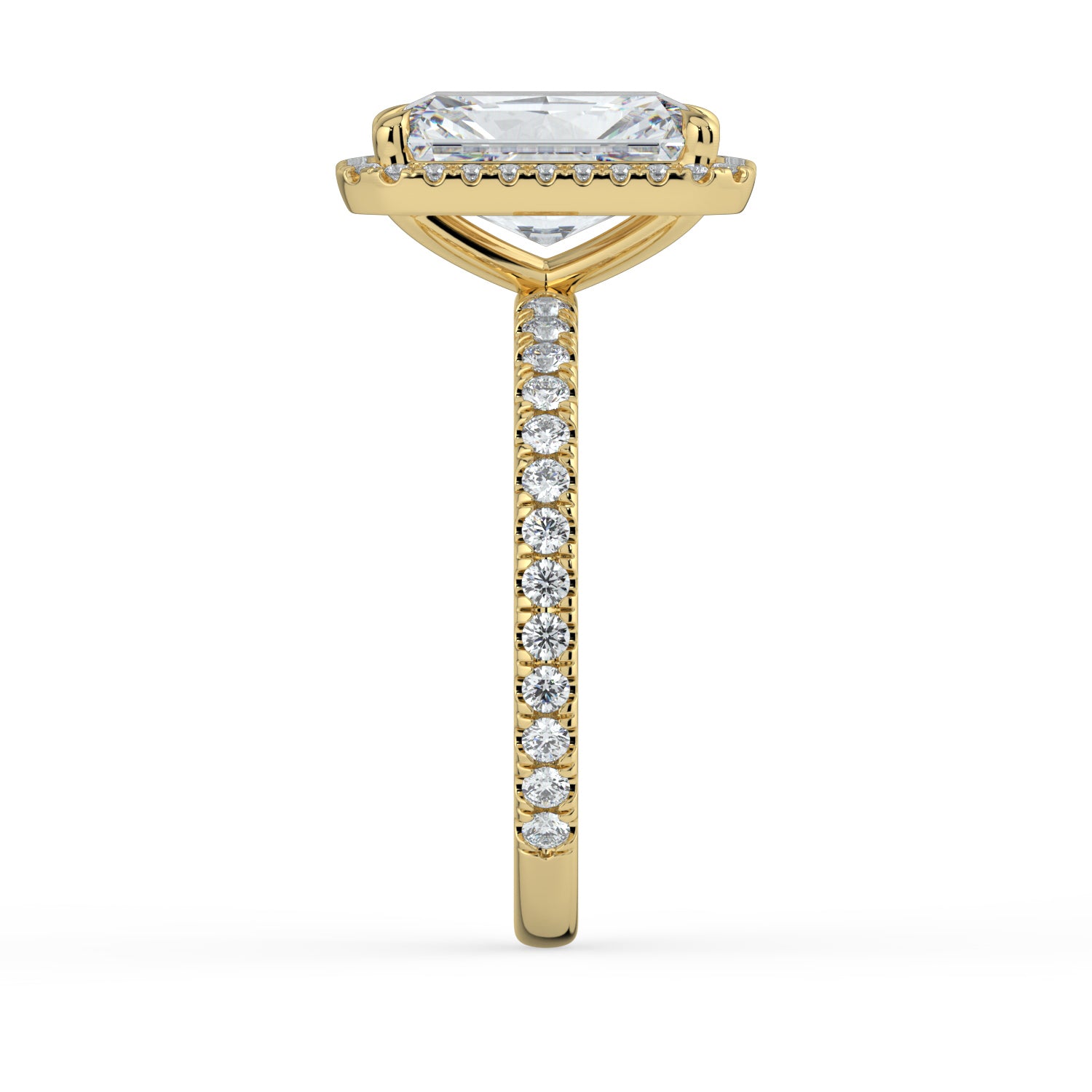 The Orion Ring - Radiant Halo with Pavé Band