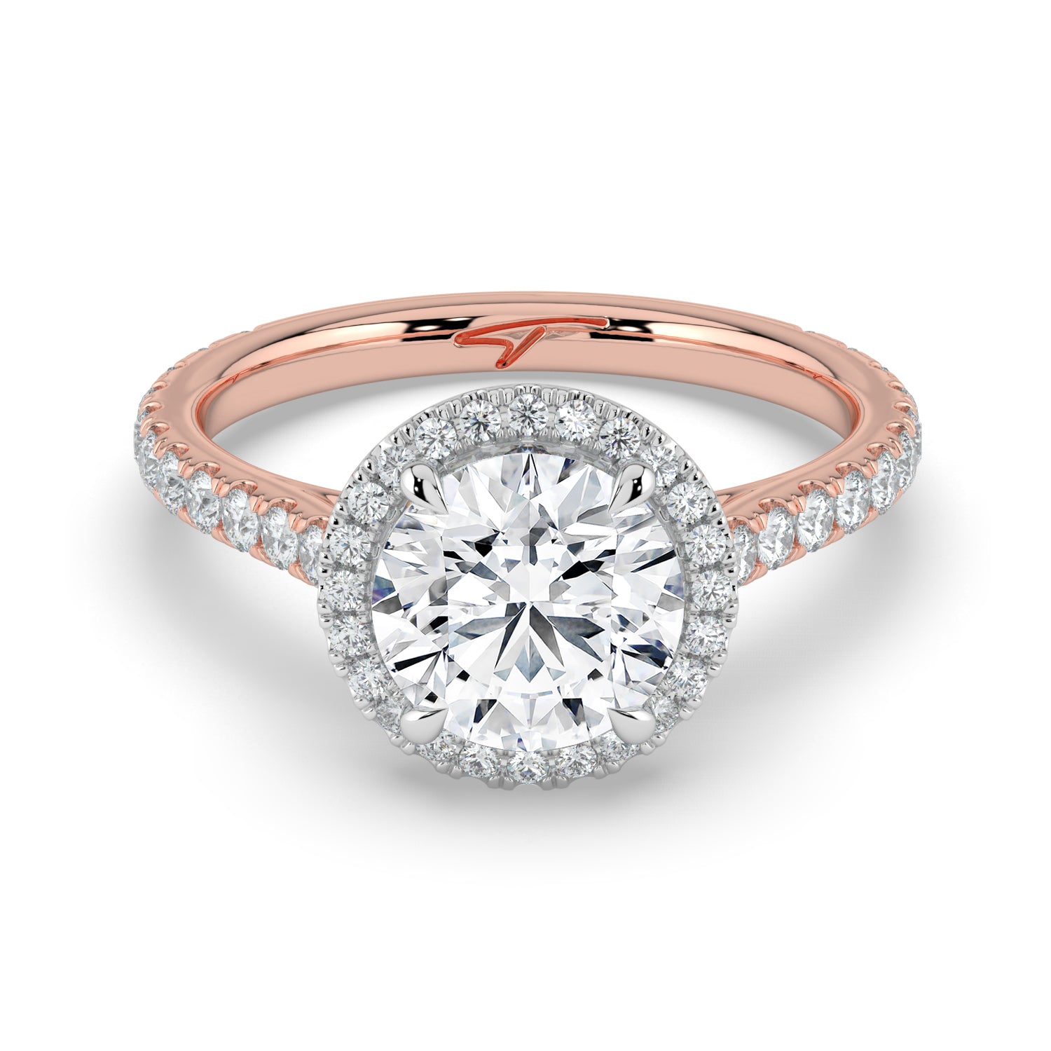 The Orion Ring - Round Cathedral Halo with Pavé Band