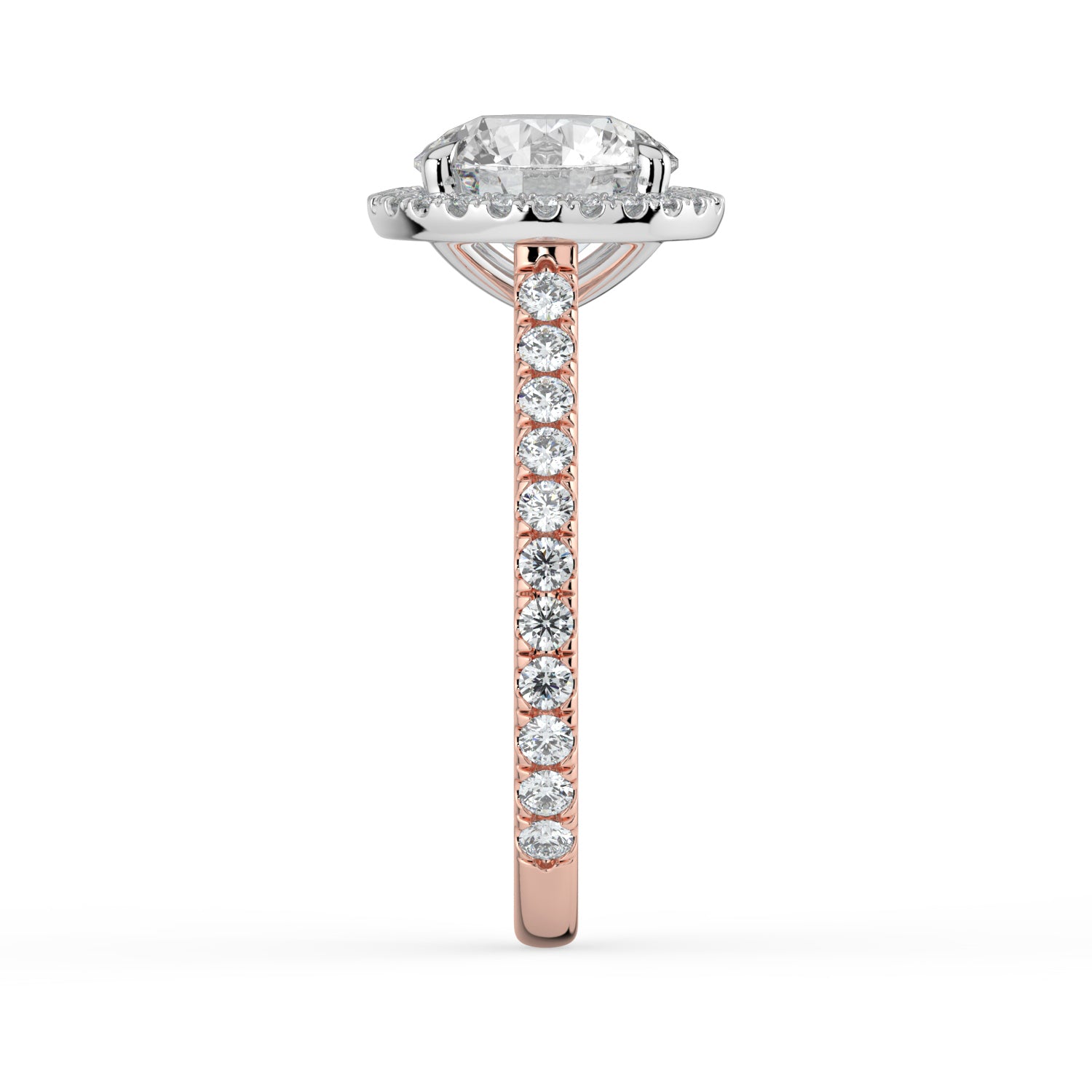 The Orion Ring - Round Cathedral Halo with Pavé Band
