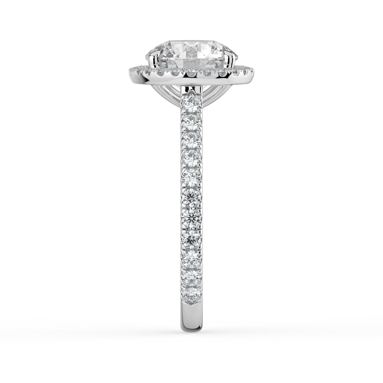 The Orion Ring - Round Cathedral Halo with Pavé Band