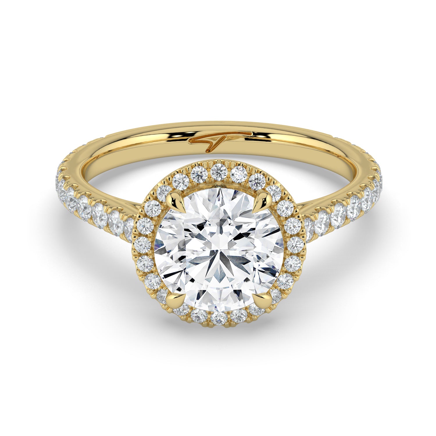 The Orion Ring - Round Cathedral Halo with Pavé Band
