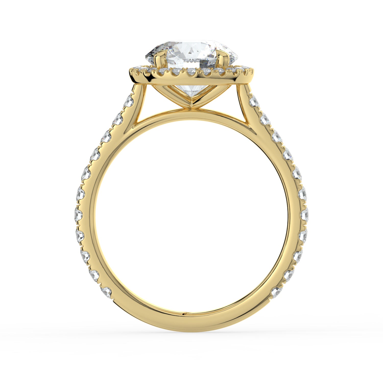 The Orion Ring - Round Cathedral Halo with Pavé Band