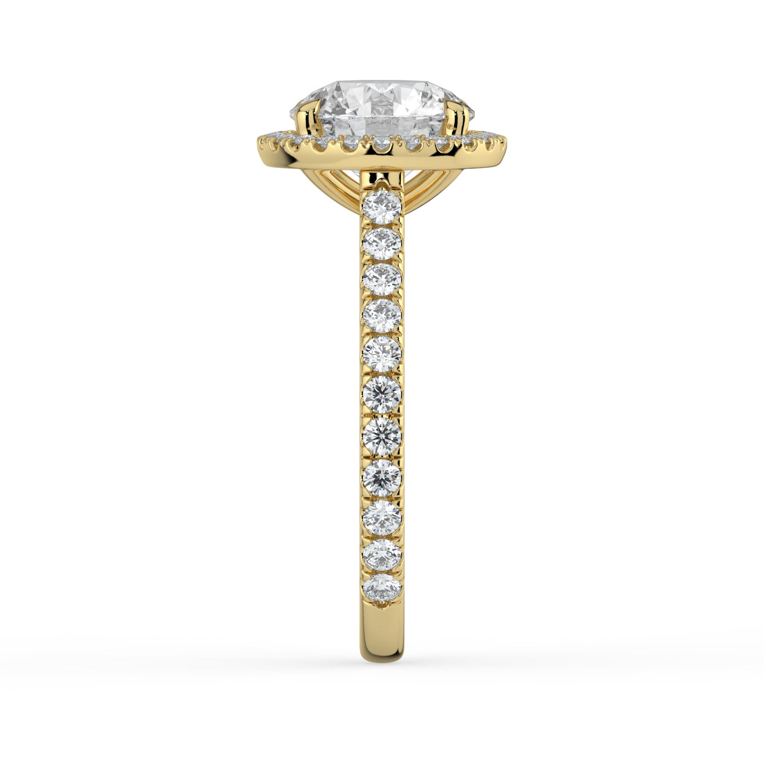 The Orion Ring - Round Cathedral Halo with Pavé Band