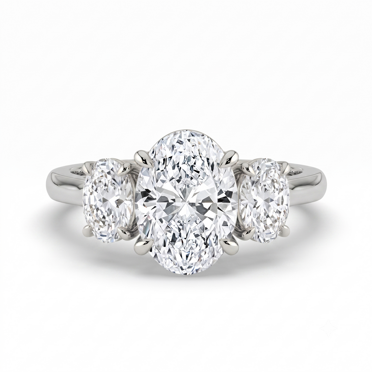 The Charlotte Ring - Oval trilogy with a white gold band | The Jewel Concierge
