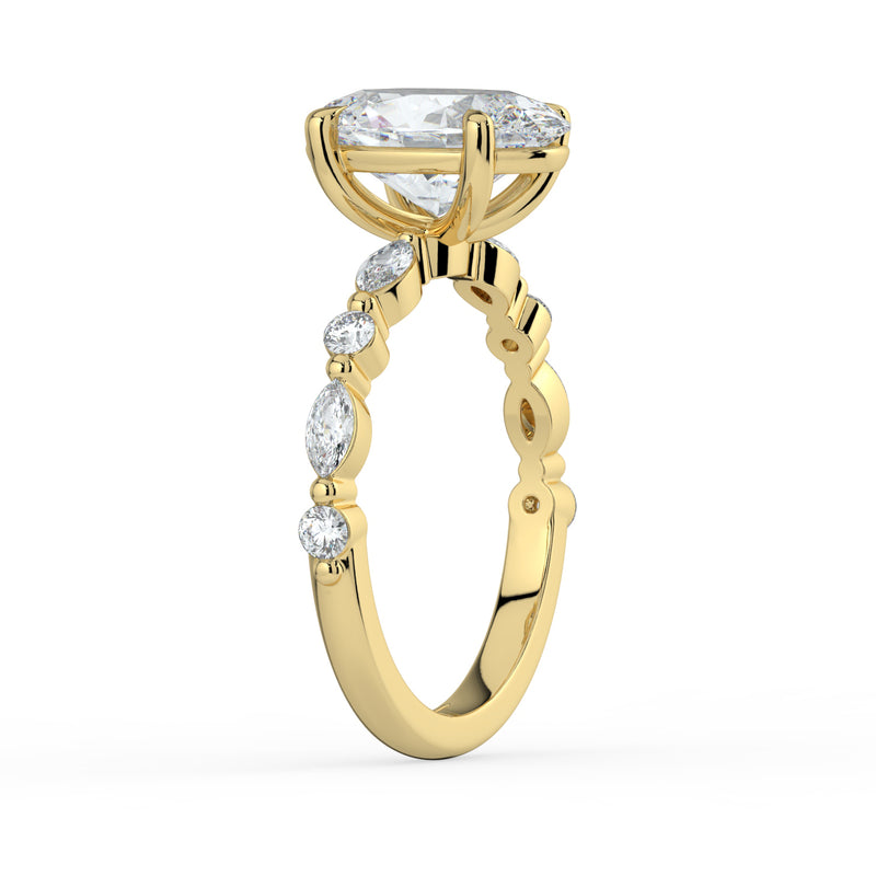 The Vega Ring - 2.00 ct. Oval with Marquise & Round Accents