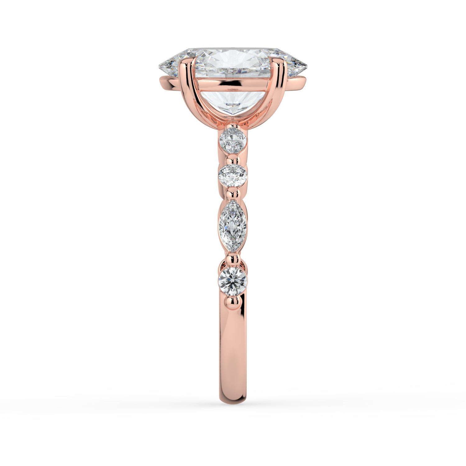 The Vega Ring - 2.00 ct. Oval with Marquise & Round Accents