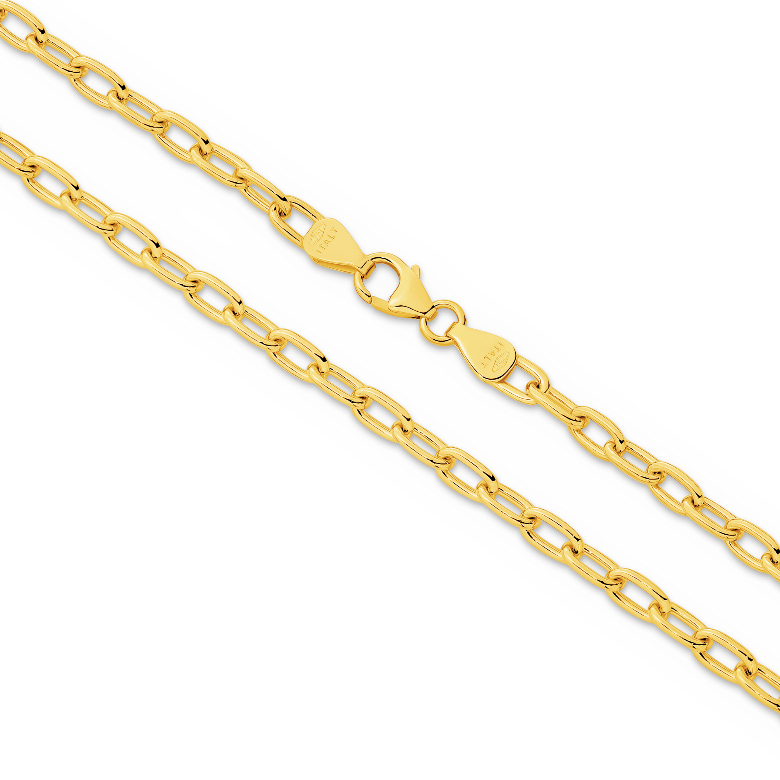 Gold chain on a white background