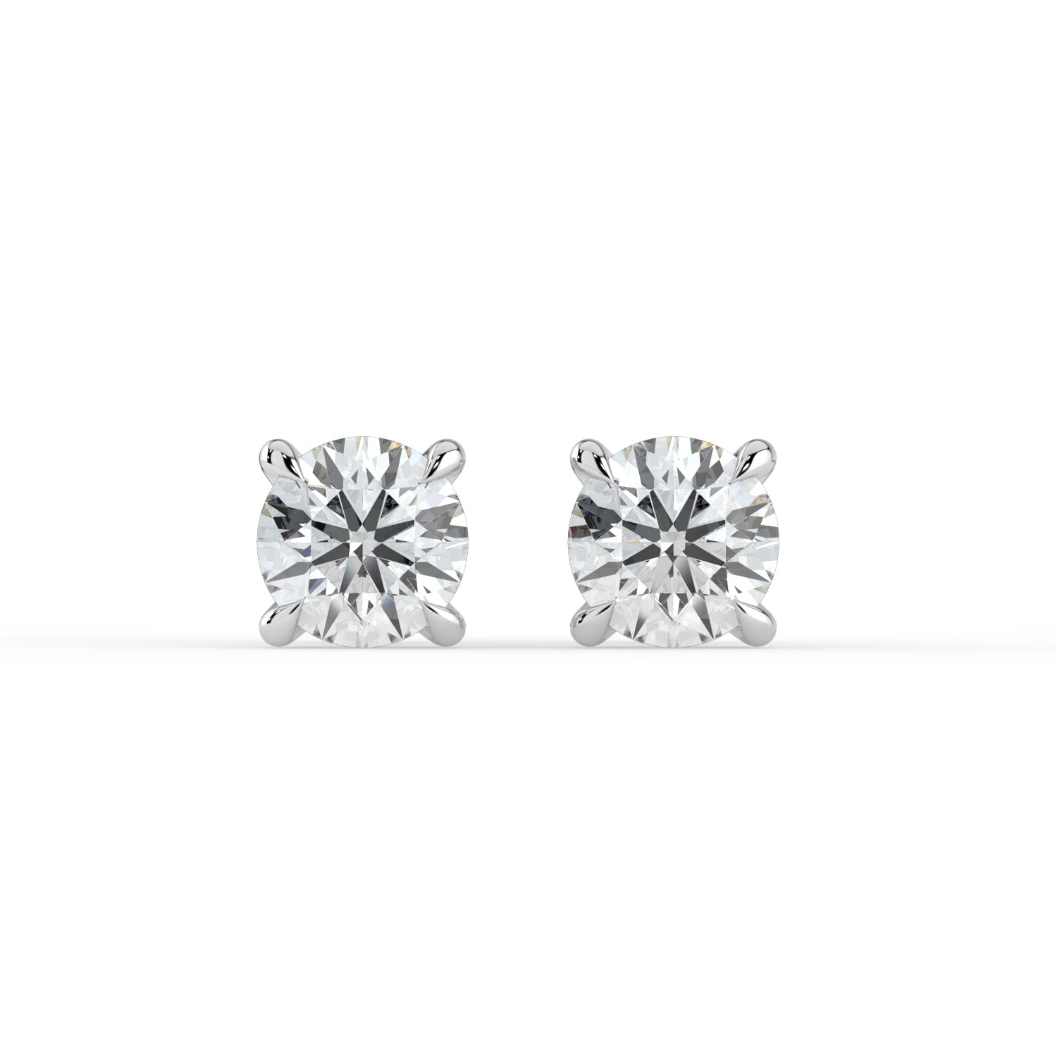 The Althea Earrings - 1.00 ct. 4 Claw Round Cut Studs