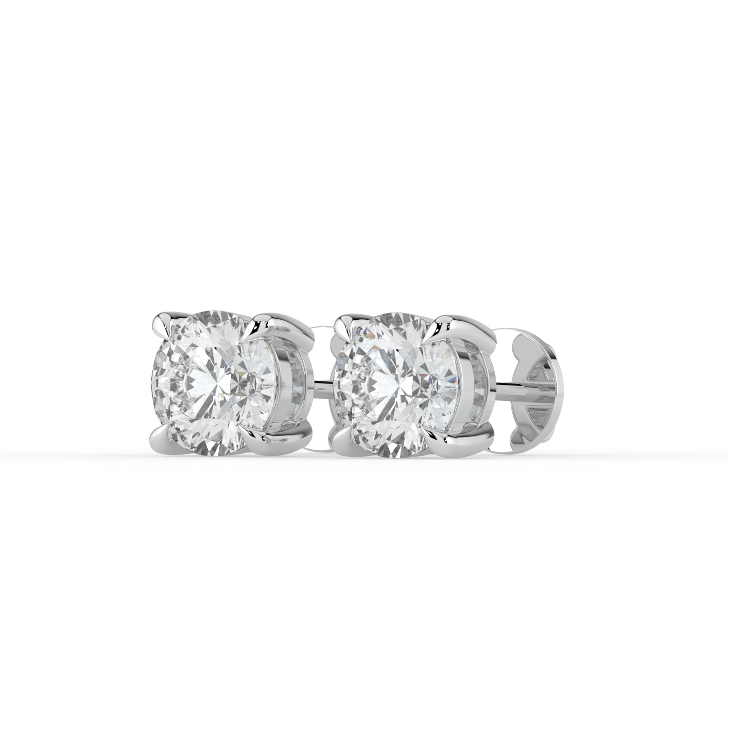 The Althea Earrings - 1.00 ct. 4 Claw Round Cut Studs