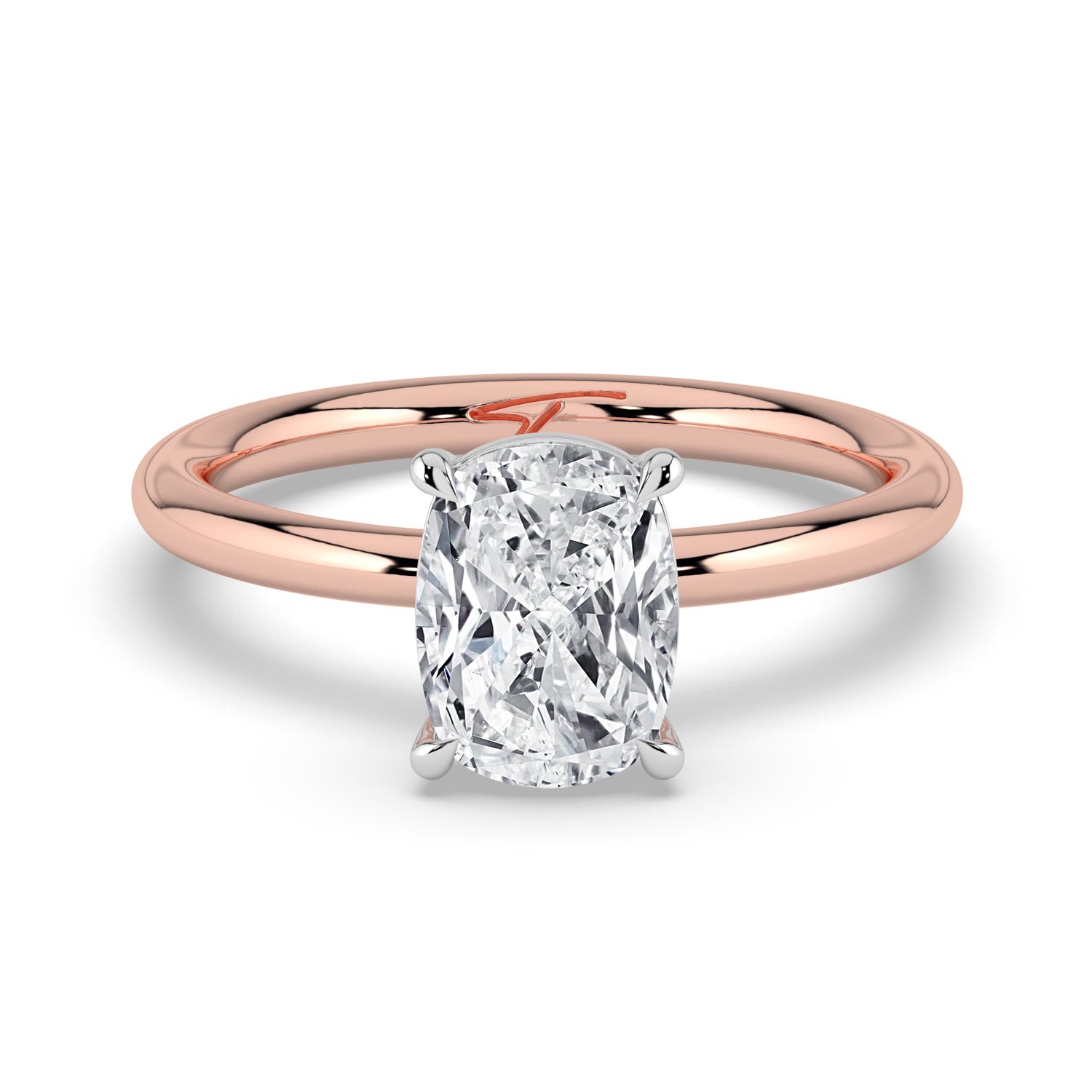 The Nova Ring - Elongated Cushion Solitaire