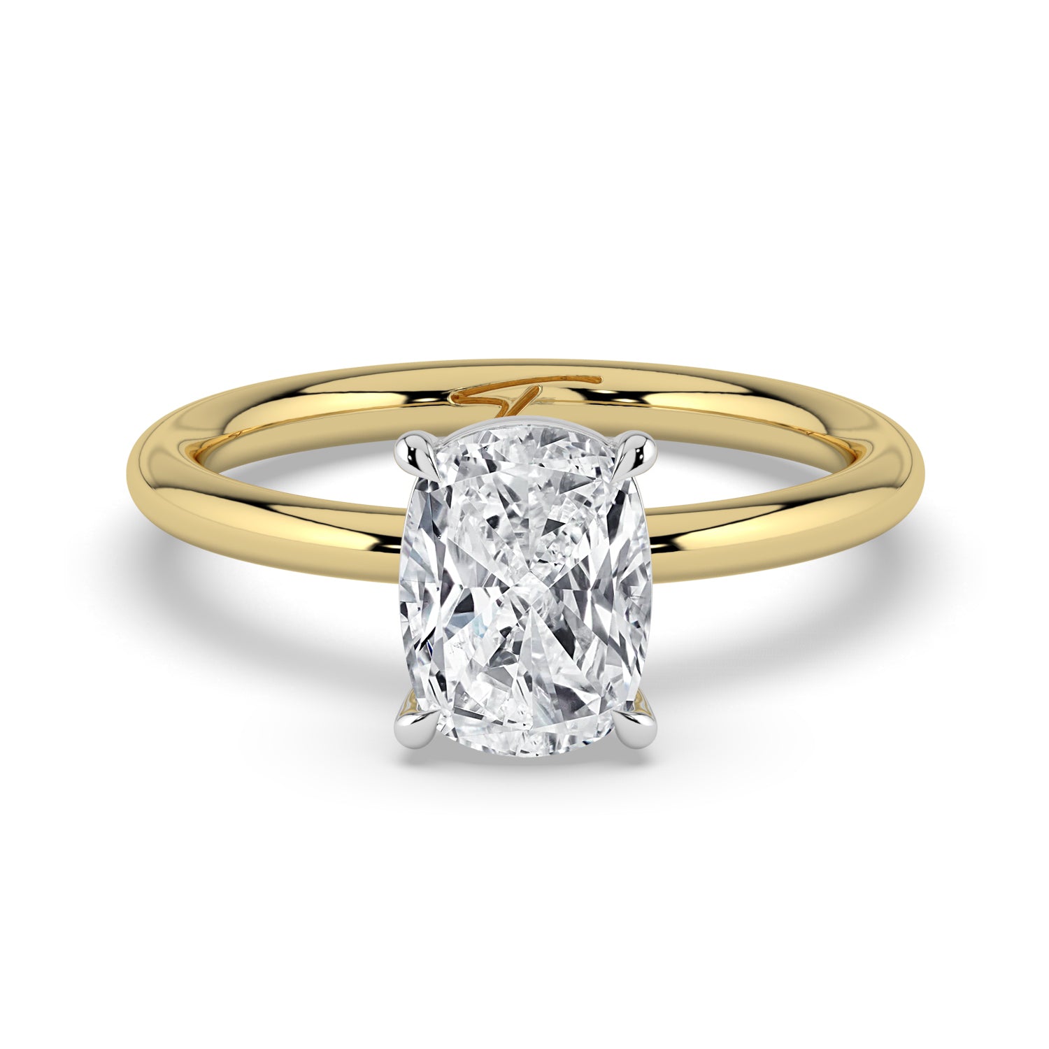 The Nova Ring - Elongated Cushion Solitaire
