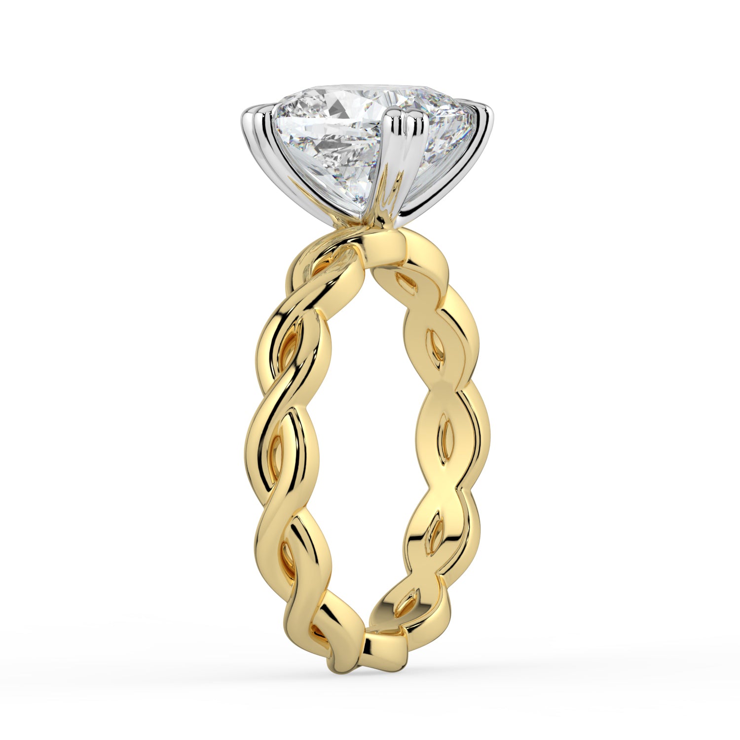 The Elysande Ring - Cushion Solitaire with Braided Band