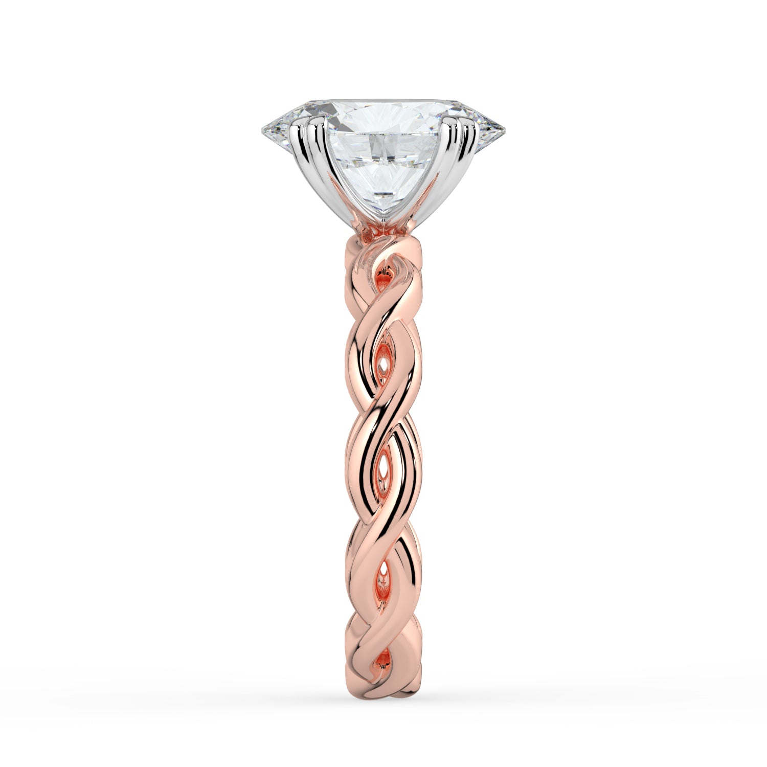 The Elysande Ring - Oval Solitaire with Braided Band
