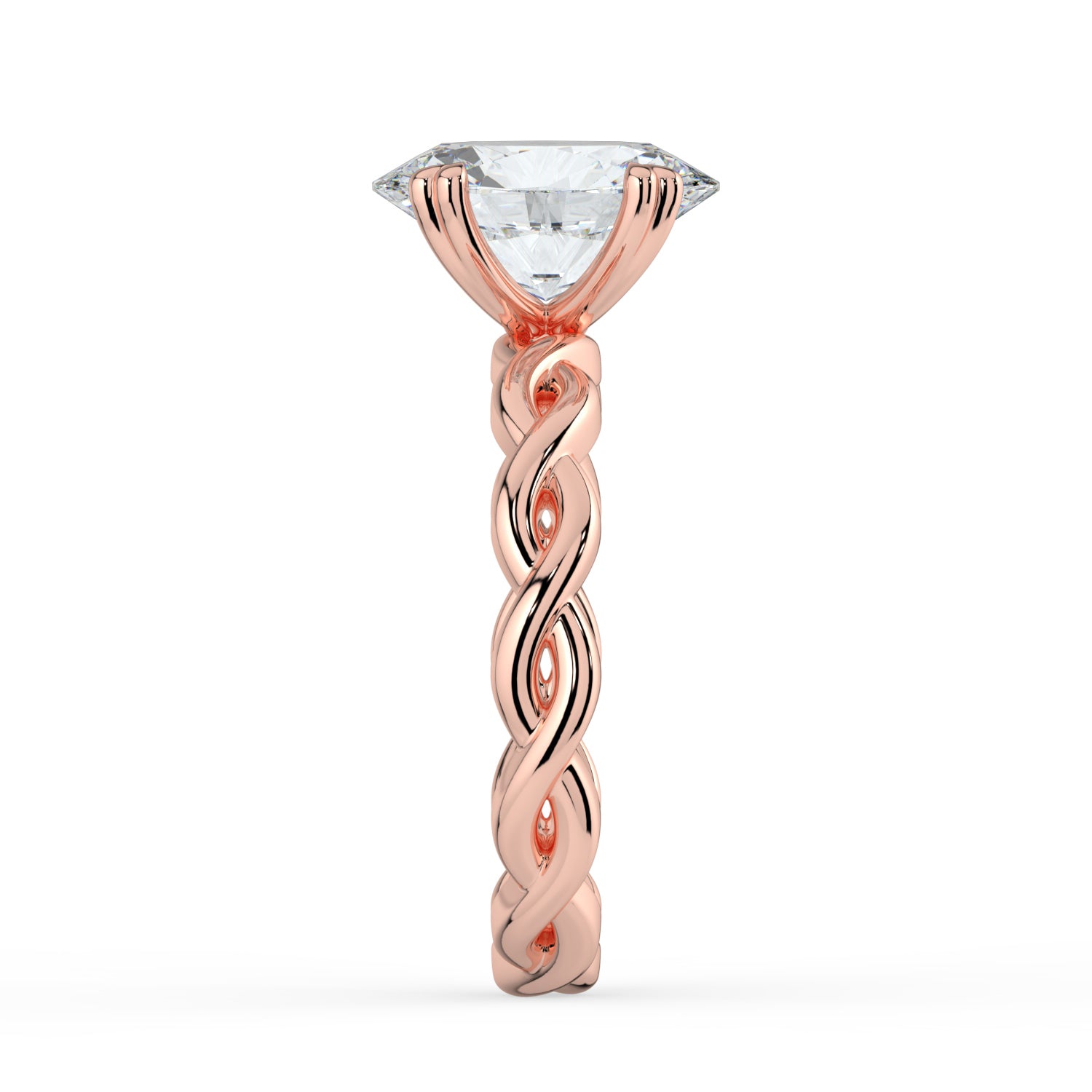 The Elysande Ring - Oval Solitaire with Braided Band