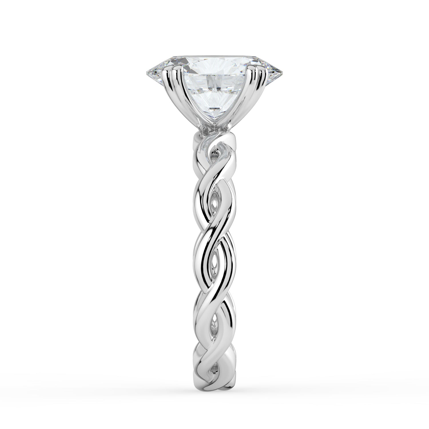 The Elysande Ring - Oval Solitaire with Braided Band