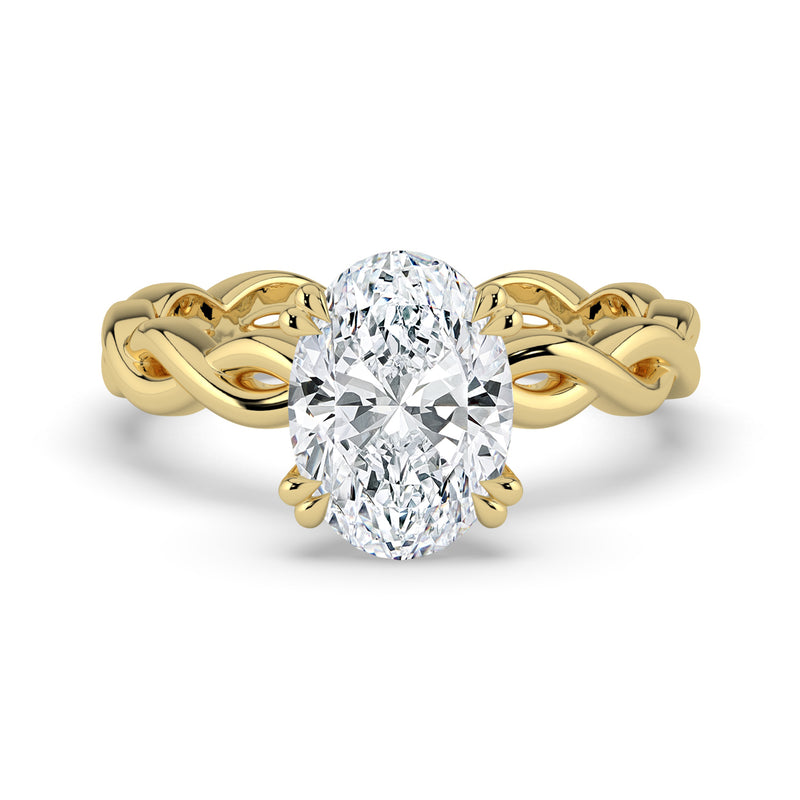 The Elysande Ring - Oval Solitaire with Braided Band