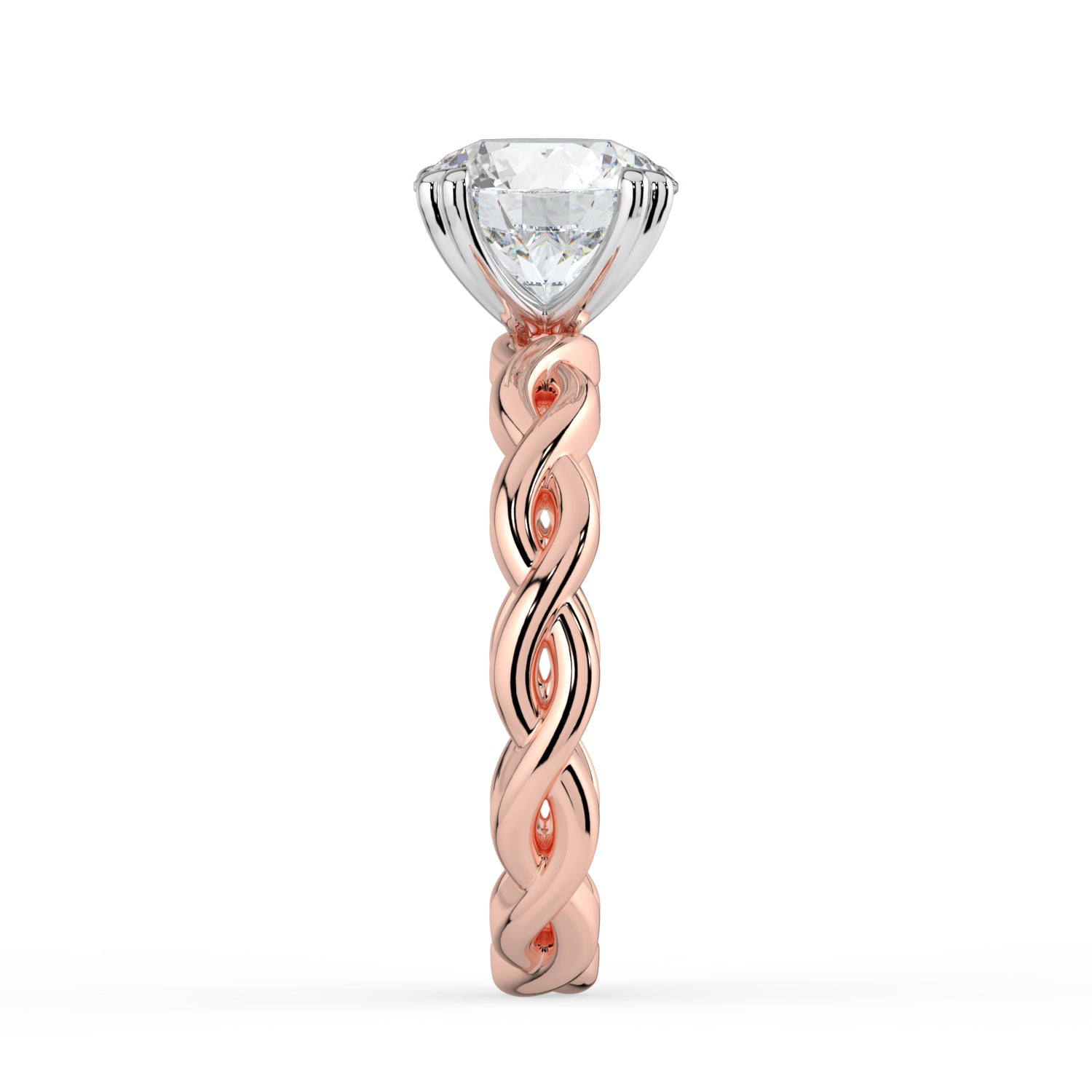 The Elysande Ring - Round Solitaire with Braided Band