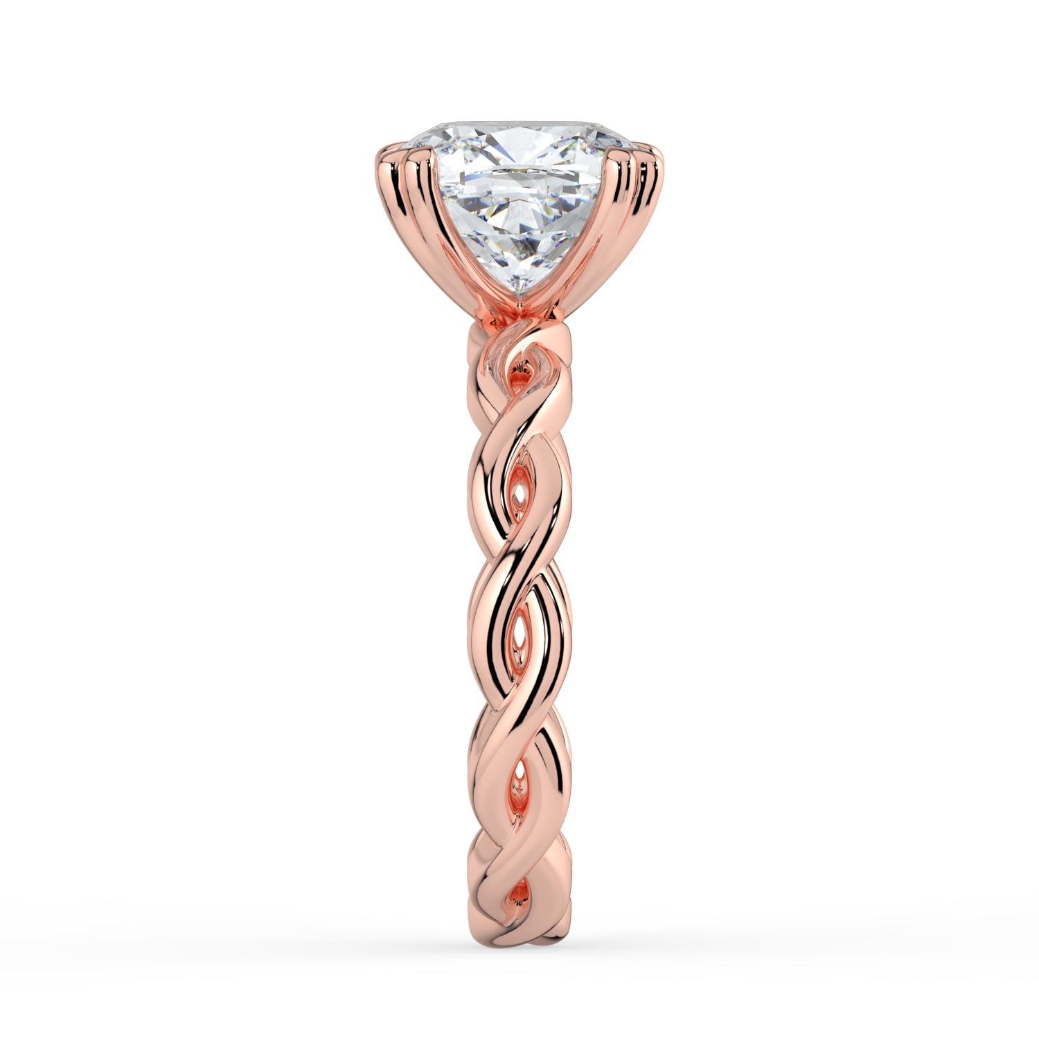 The Elysande Ring - Cushion Solitaire with Braided Band