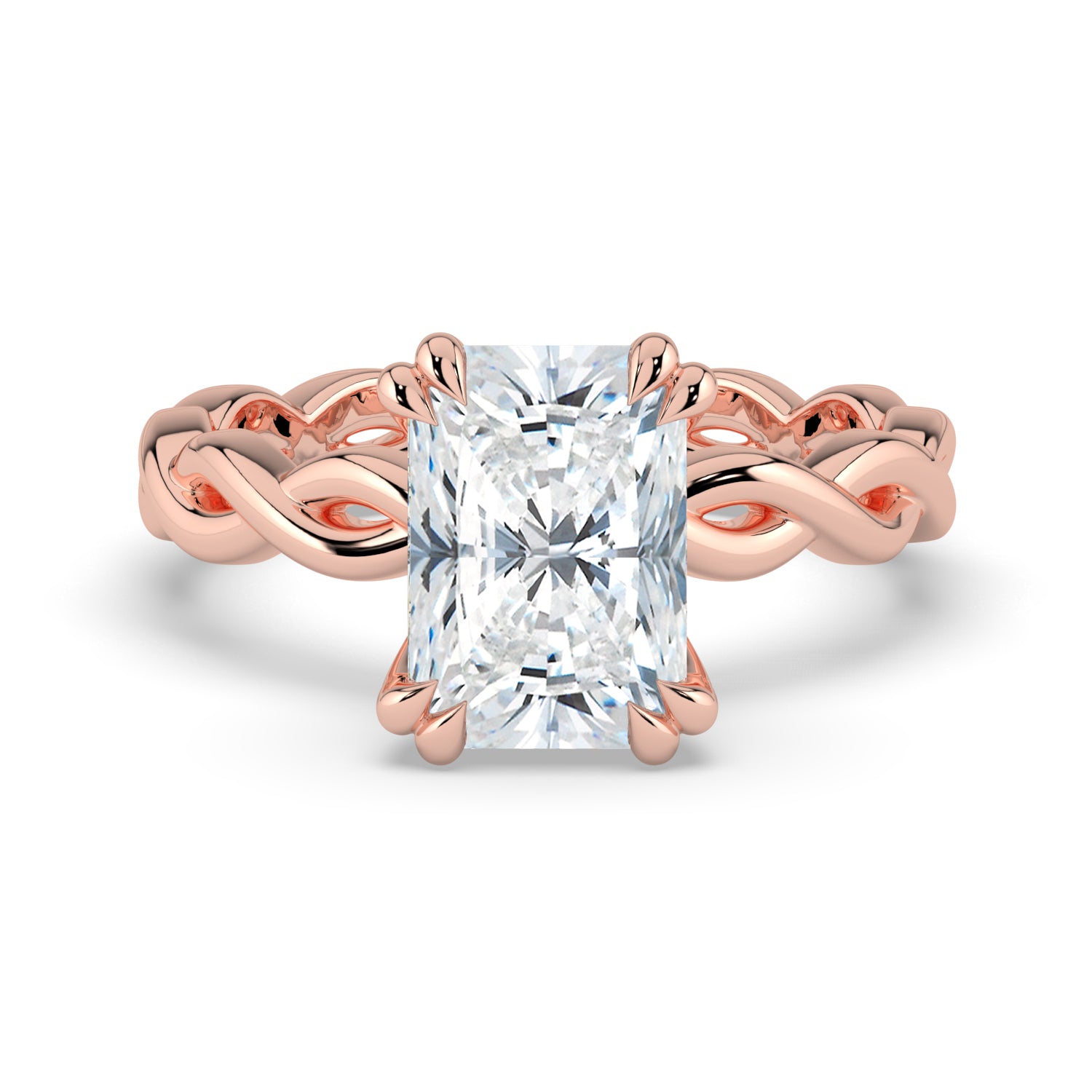 The Elysande Ring - Radiant Solitaire with Braided Band
