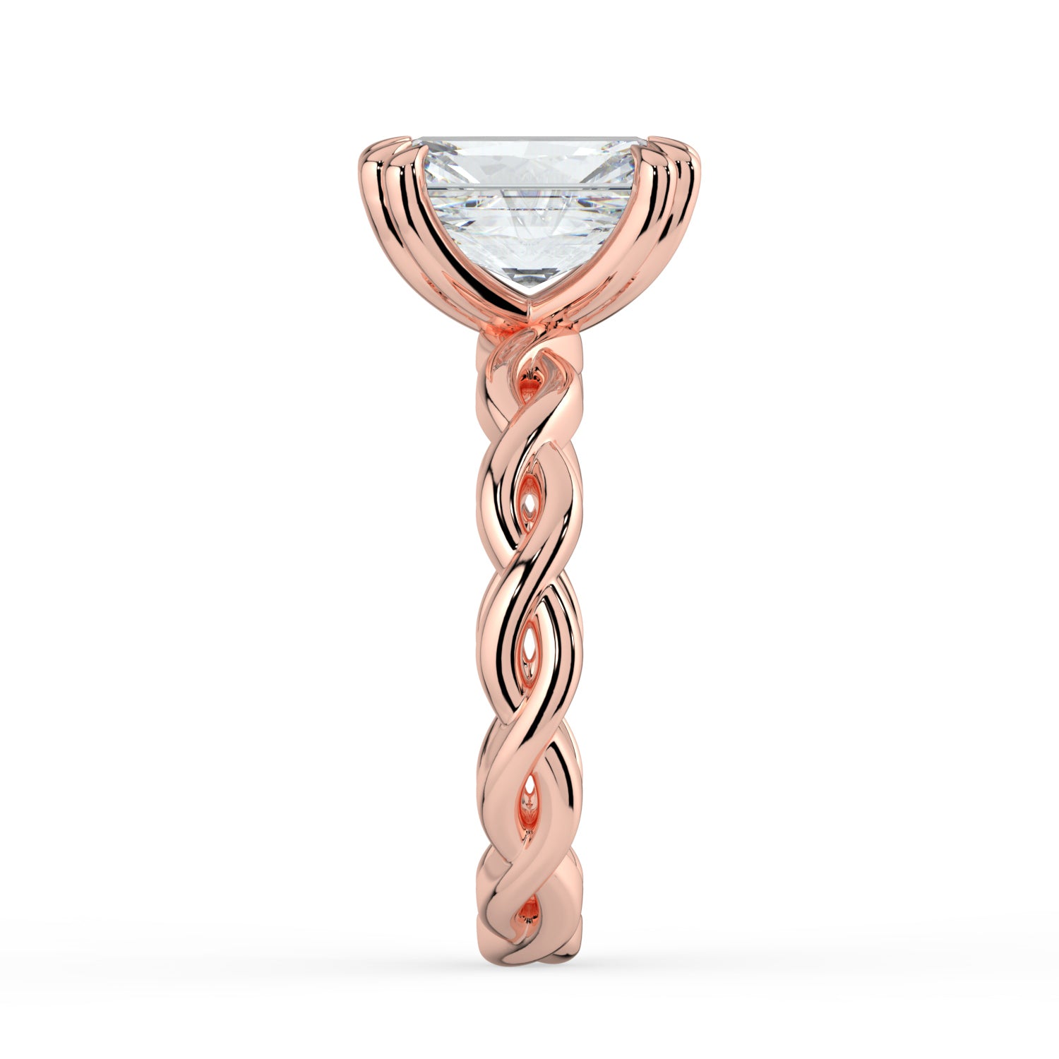 The Elysande Ring - Radiant Solitaire with Braided Band