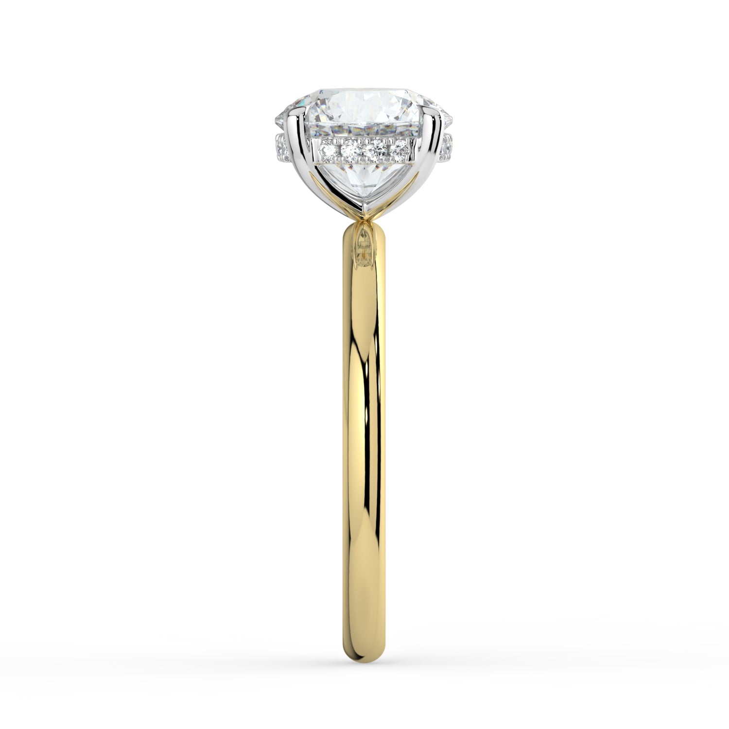 The Celeste Ring - 4 Claw Round Solitaire with Hidden Halo