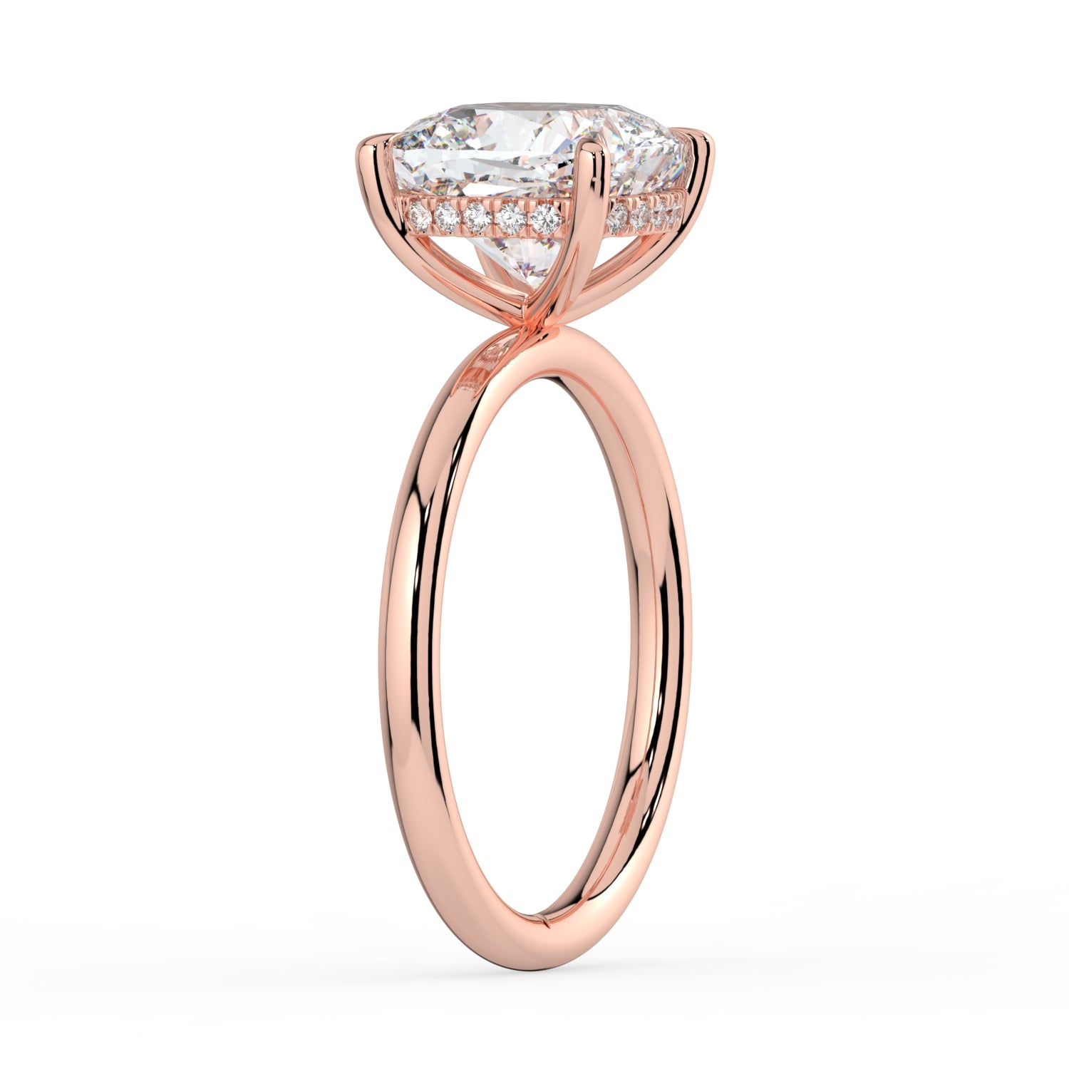 The Celeste Ring - Cushion Solitaire with Hidden Halo