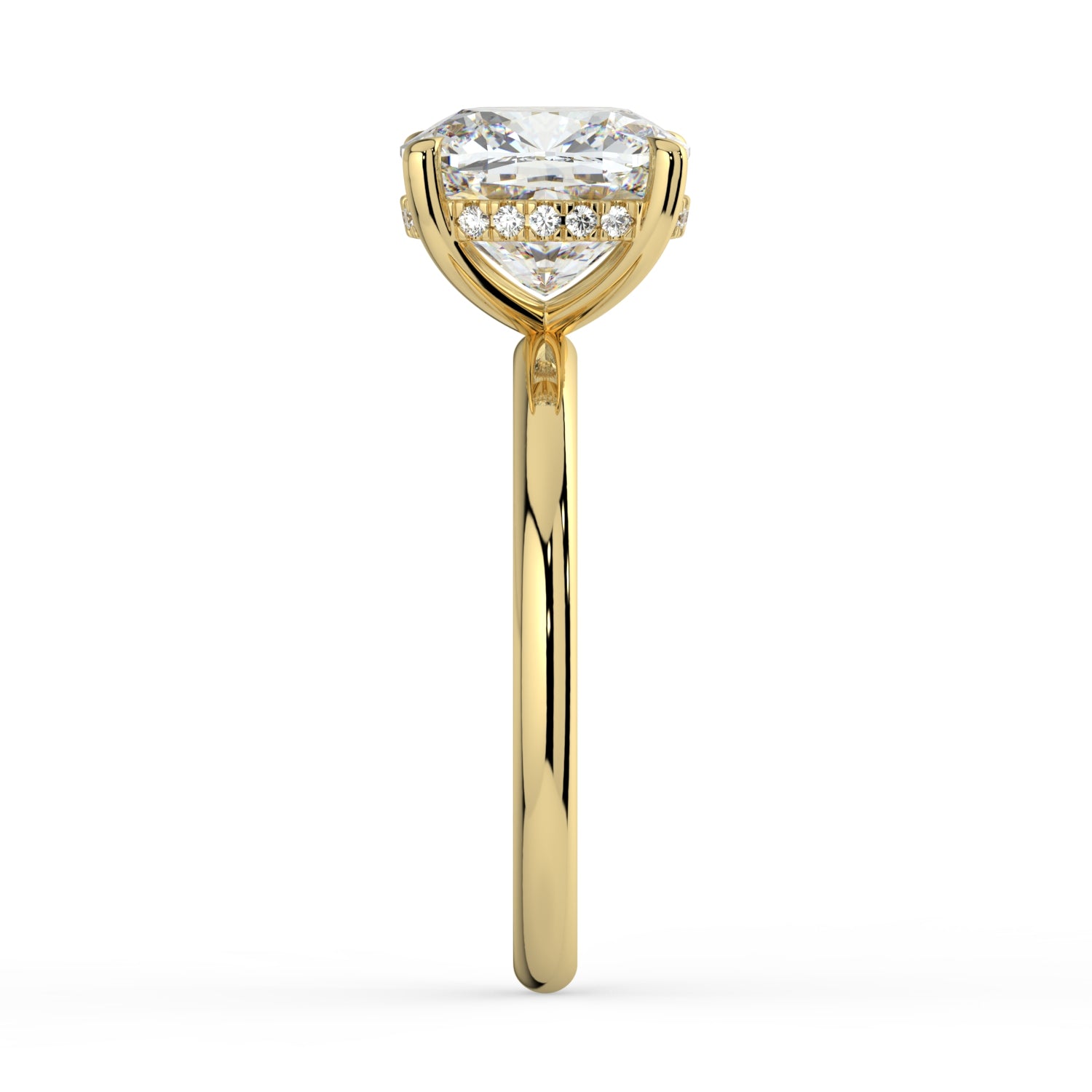The Celeste Ring - Cushion Solitaire with Hidden Halo