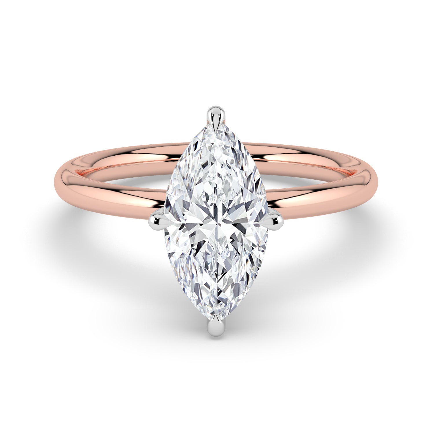 The Celeste Ring - Marquise Solitaire with Hidden Halo