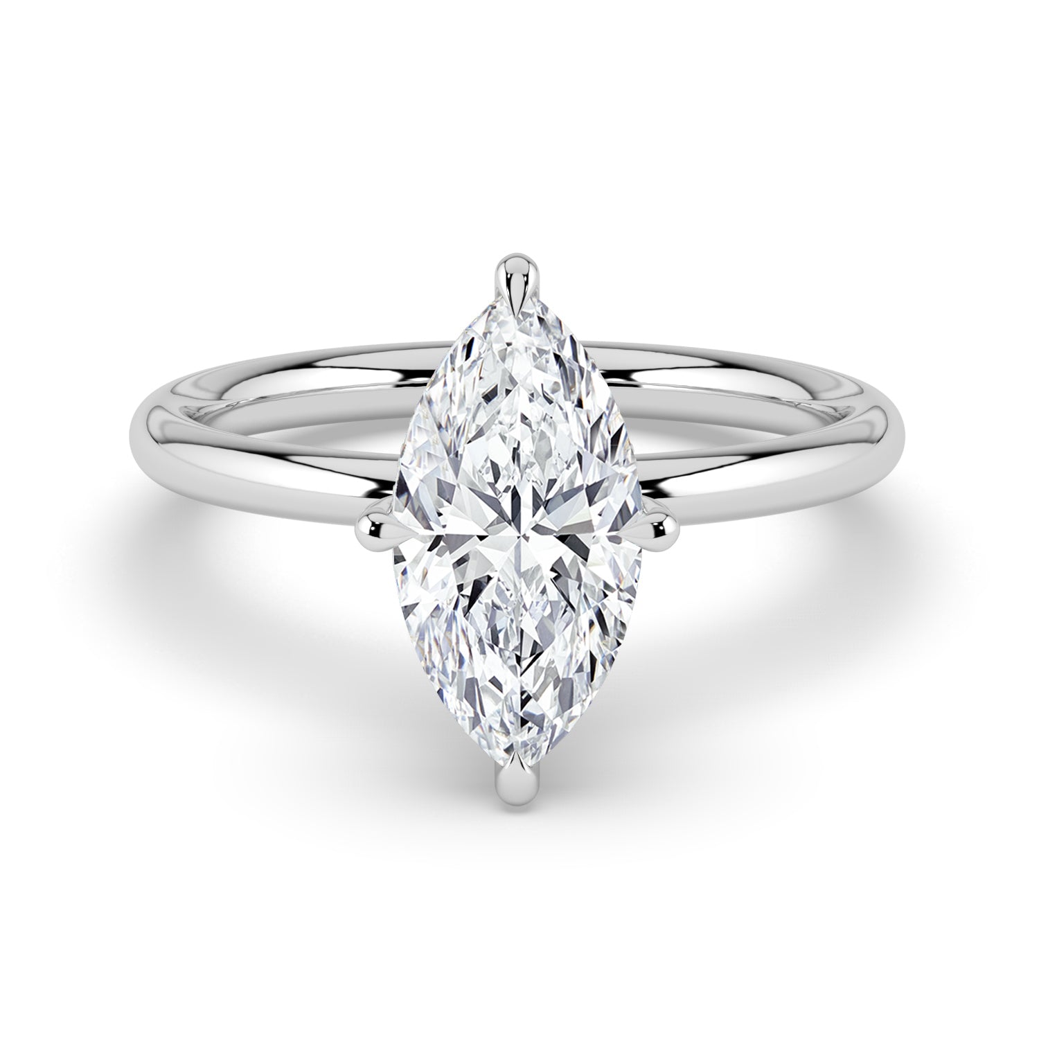 The Celeste Ring - Marquise Solitaire with Hidden Halo