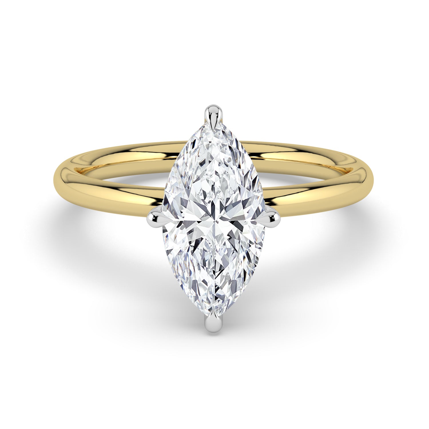 The Celeste Ring - Marquise Solitaire with Hidden Halo