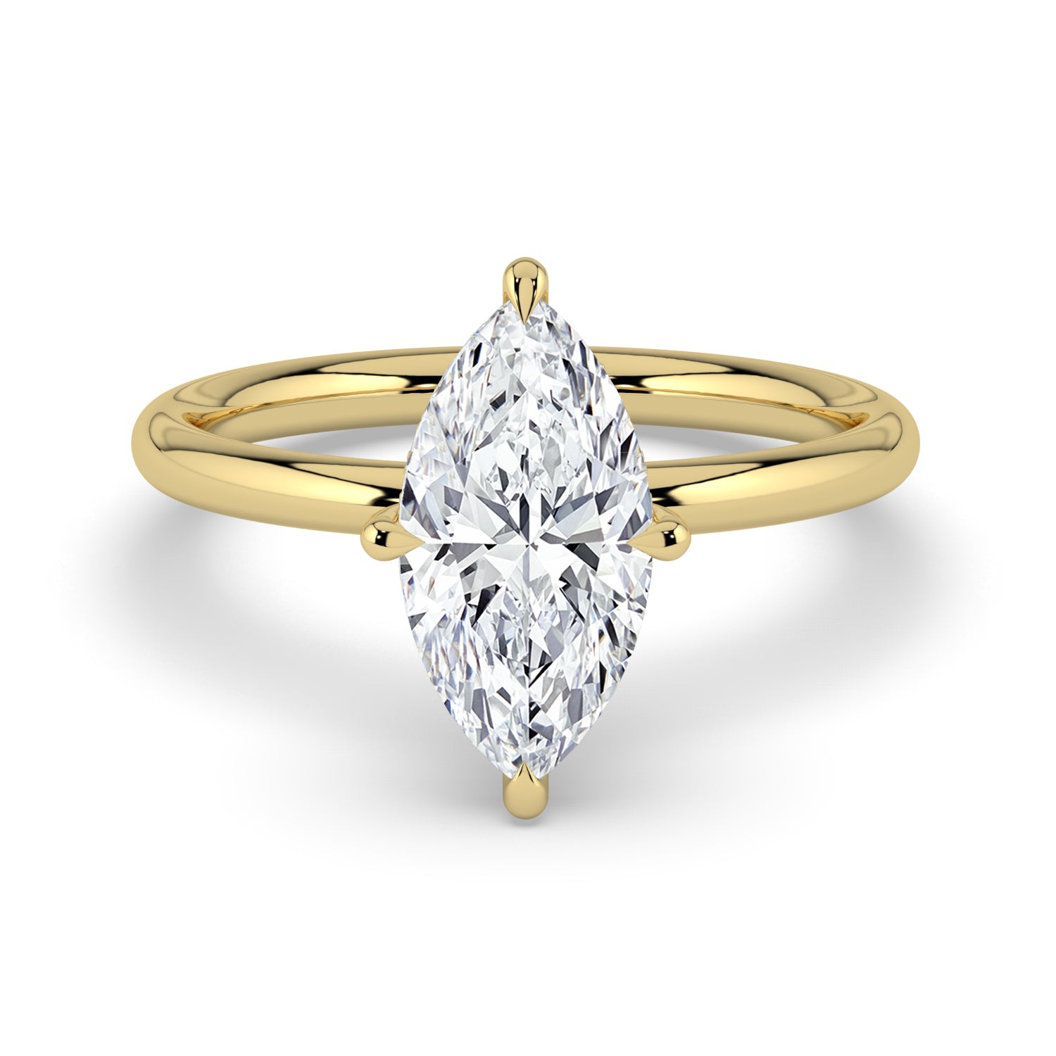 The Celeste Ring - Marquise Solitaire with Hidden Halo