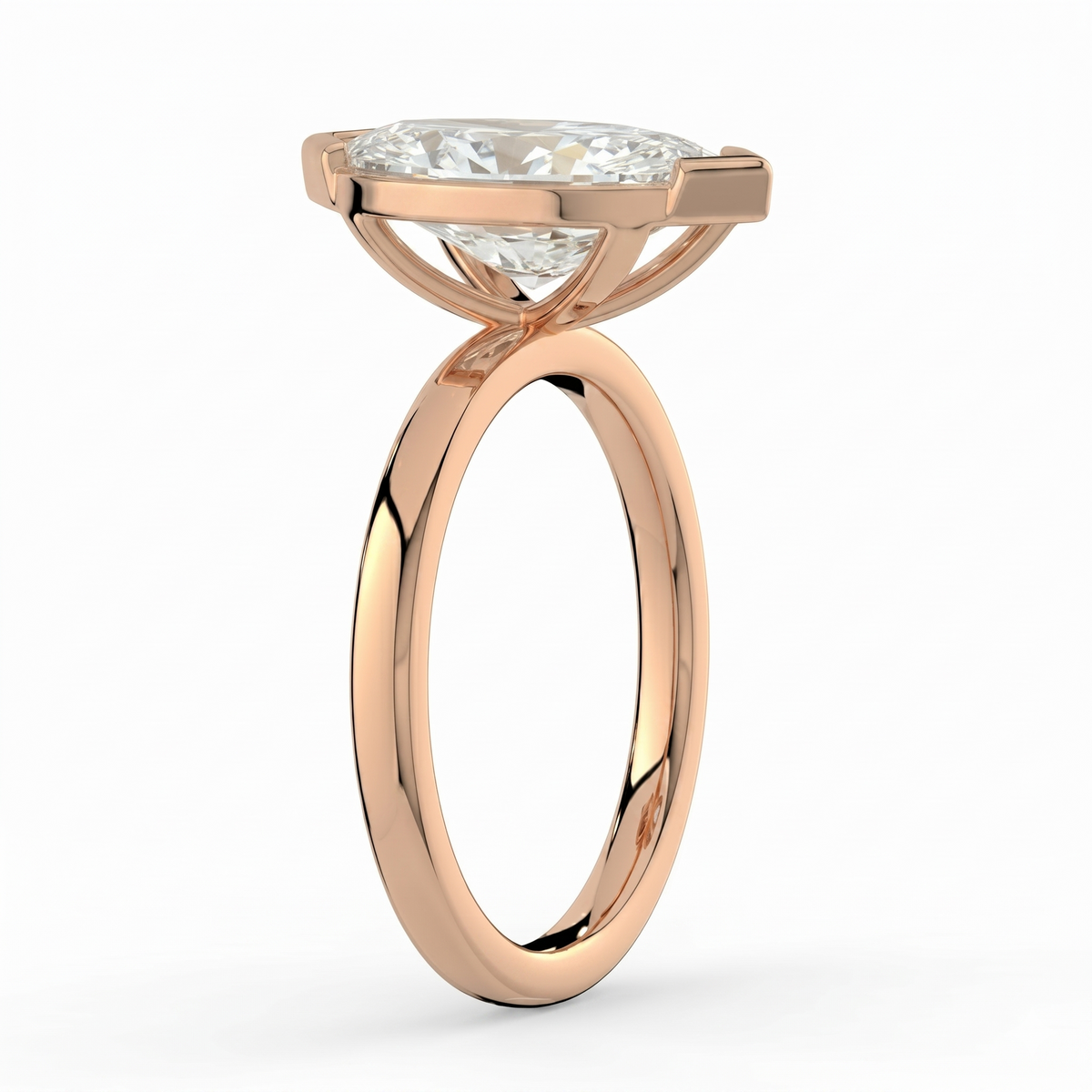 The Celine Ring — Marquise Half Bezel Solitaire Lab-Grown Diamond Engagement Ring in Rose Gold | The Jewel Concierge