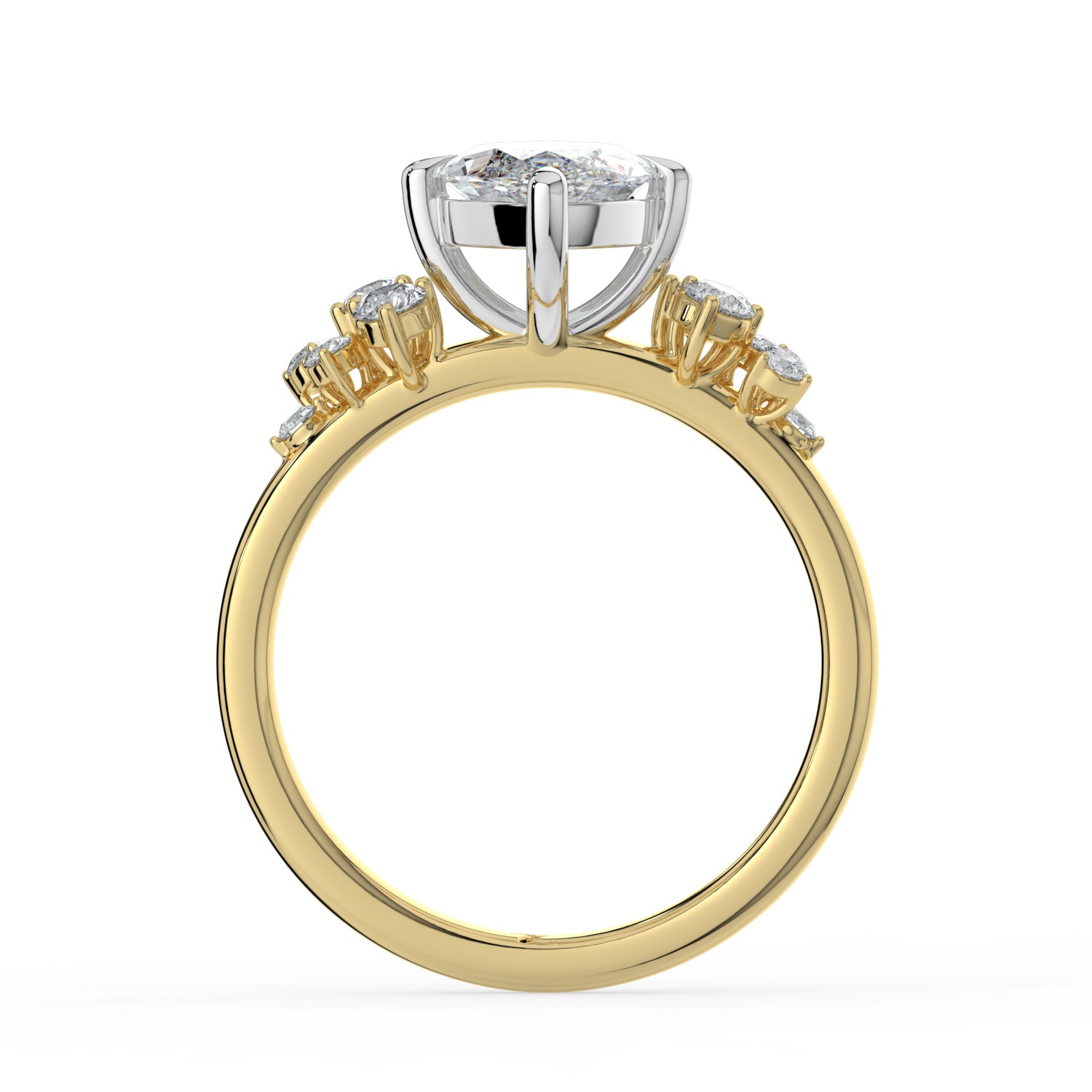 The Aurora Ring - Marquise with Round Brilliant Accents
